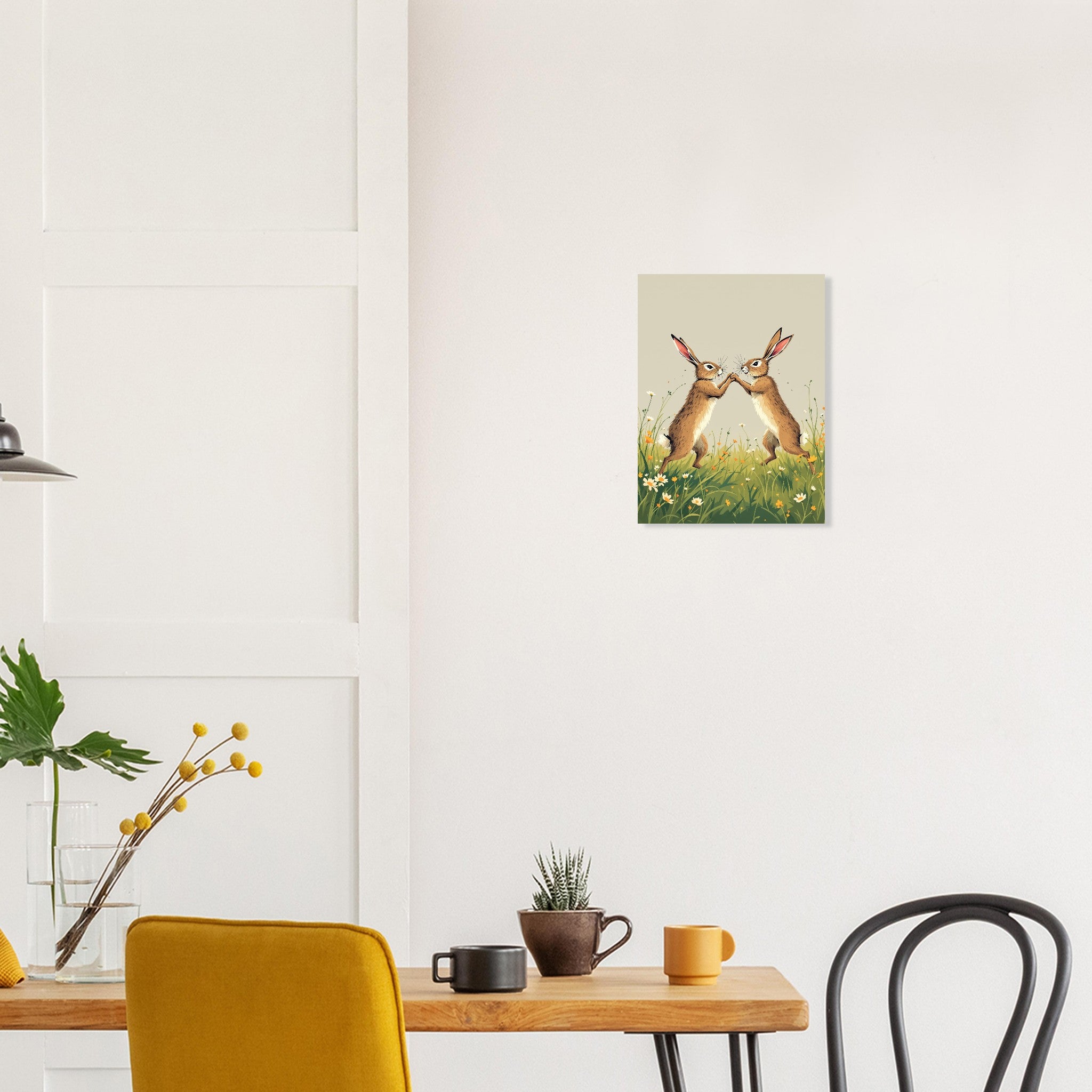 Hare Boxing Art Print Poster Wall Art UK — Art Print | Wild Thread Co