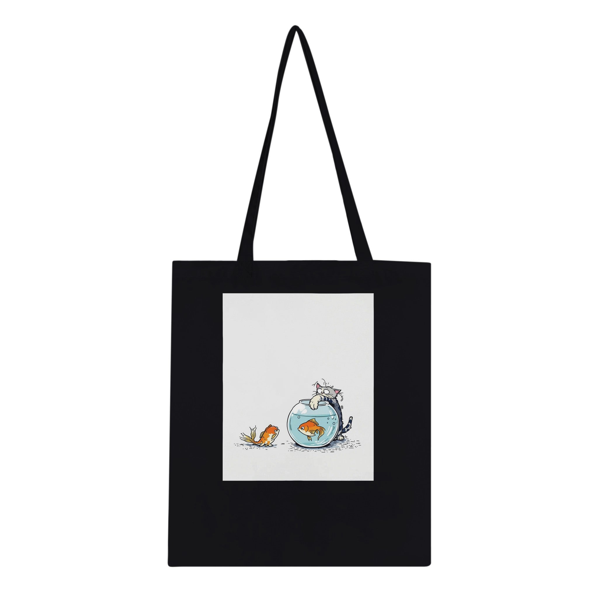 Cat And Fish Bowl Tote Bag Cotton Shopper UK — Tote Bag | Wild Thread Co