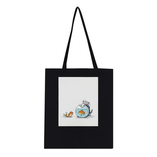 Cat And Fish Bowl Tote Bag Cotton Shopper UK — Tote Bag | Wild Thread Co