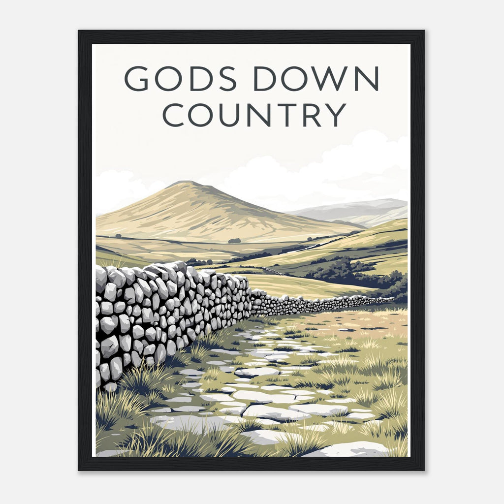 Yorkshire Dales Gods Own Country Framed Art Print — detail view | Wild Thread Co