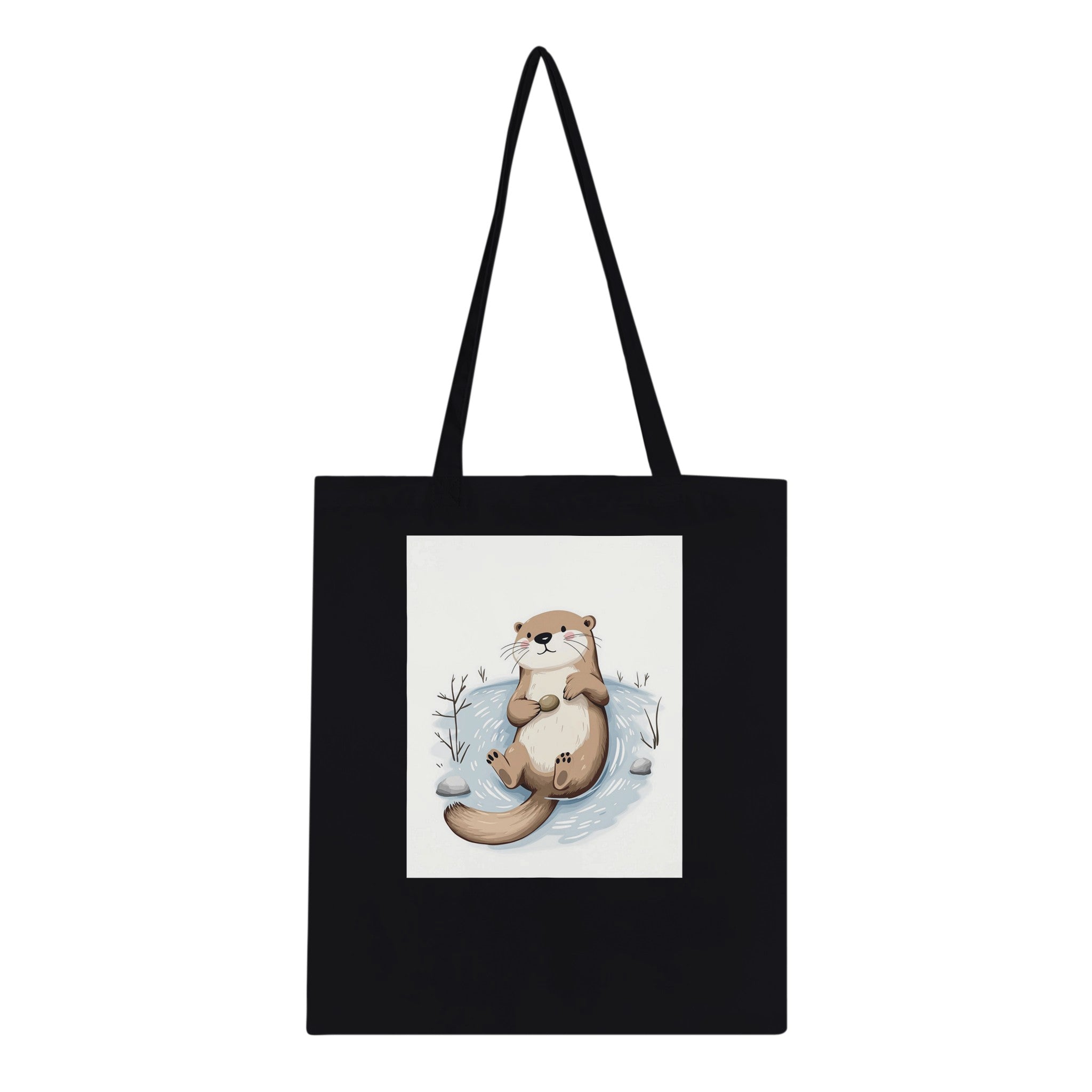 Otter Playing Tote Bag Cotton Shopper UK Tote Bag — detail view | Wild Thread Co