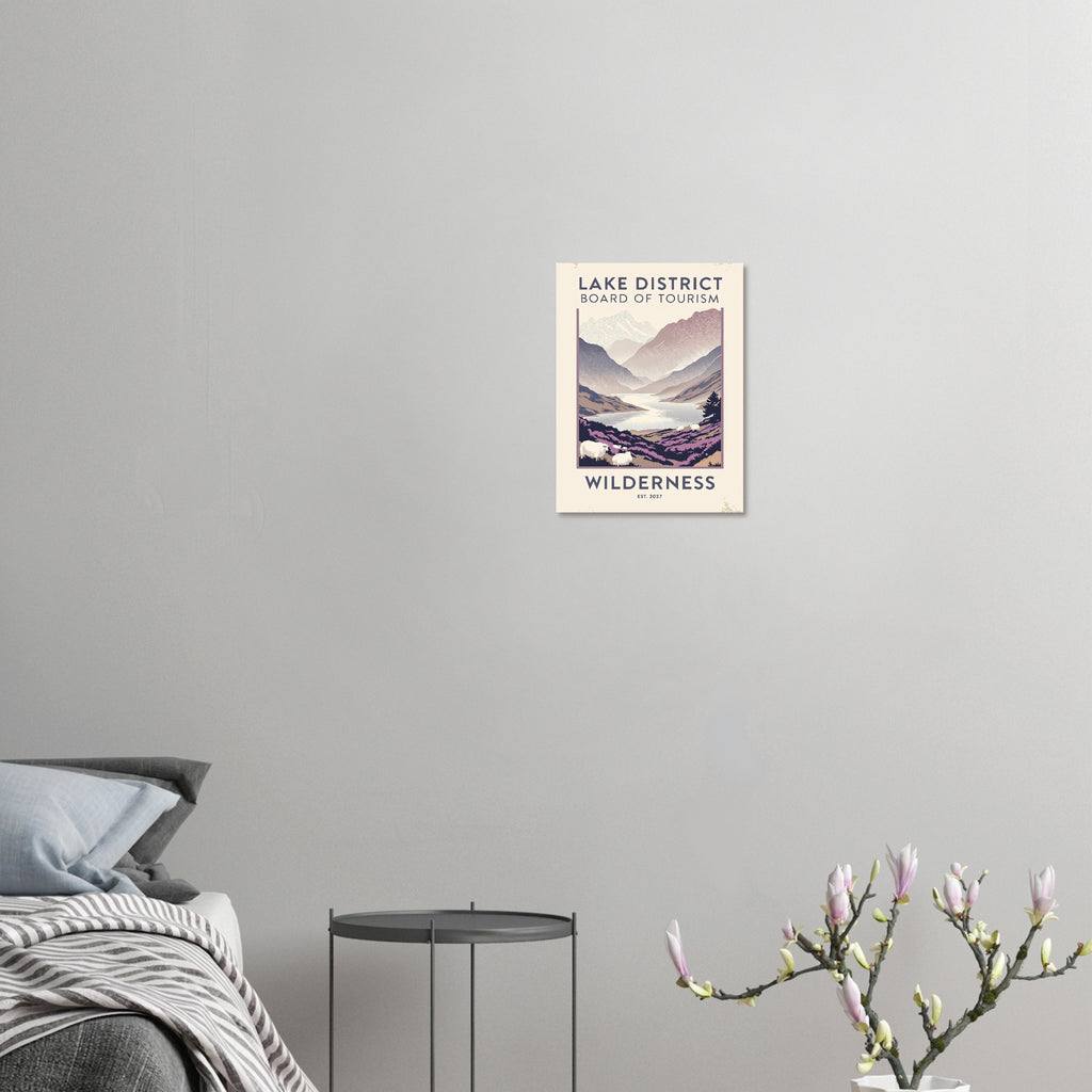 Lake District Vintage Travel Poster Art Print — detail view | Wild Thread Co