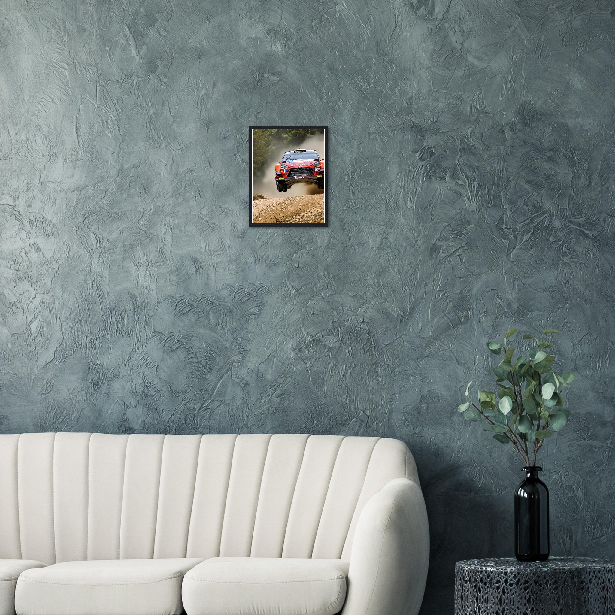 Rally Car Finland Jump Framed Art Print — detail view | Wild Thread Co