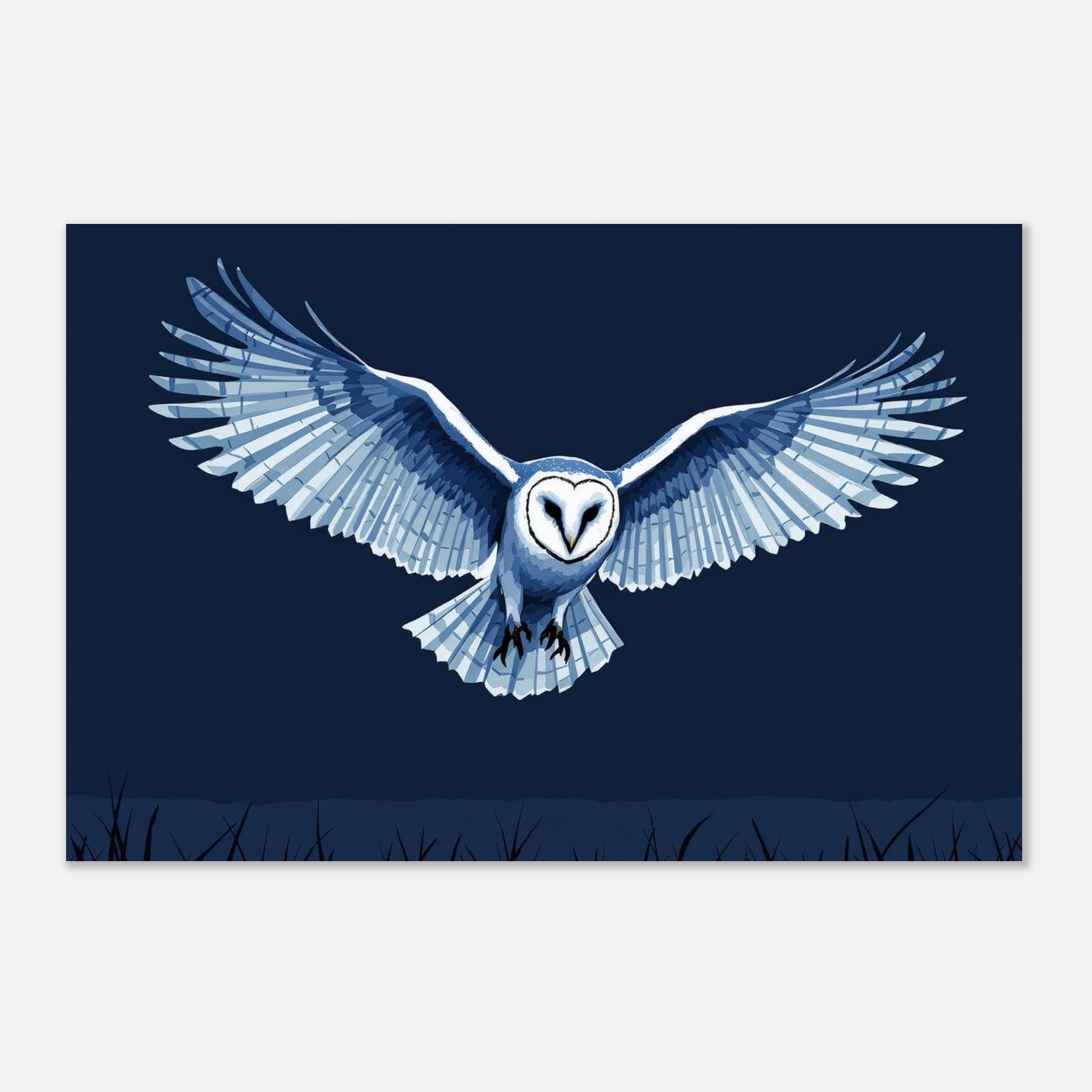 Barn Owl Hunting Print Material — detail view | Wild Thread Co
