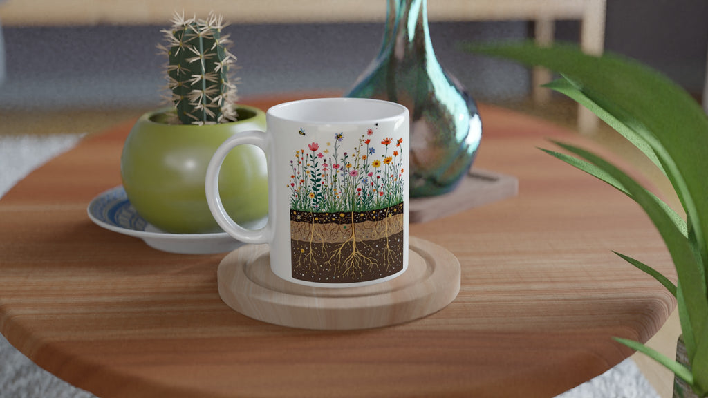 Wildflower Meadow Pollinator Mug — detail view | Wild Thread Co
