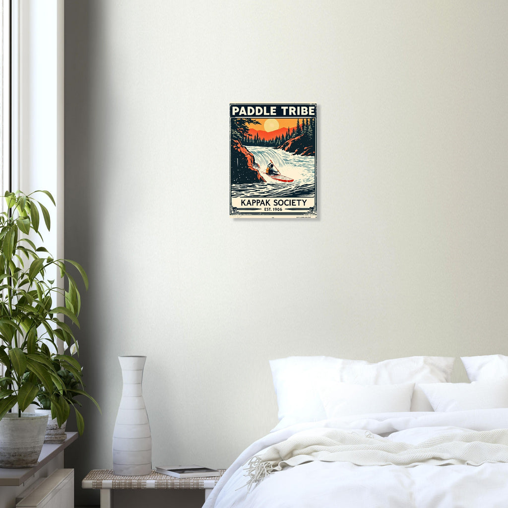 Paddle Tribe Vintage Travel Poster Art Print — detail view | Wild Thread Co