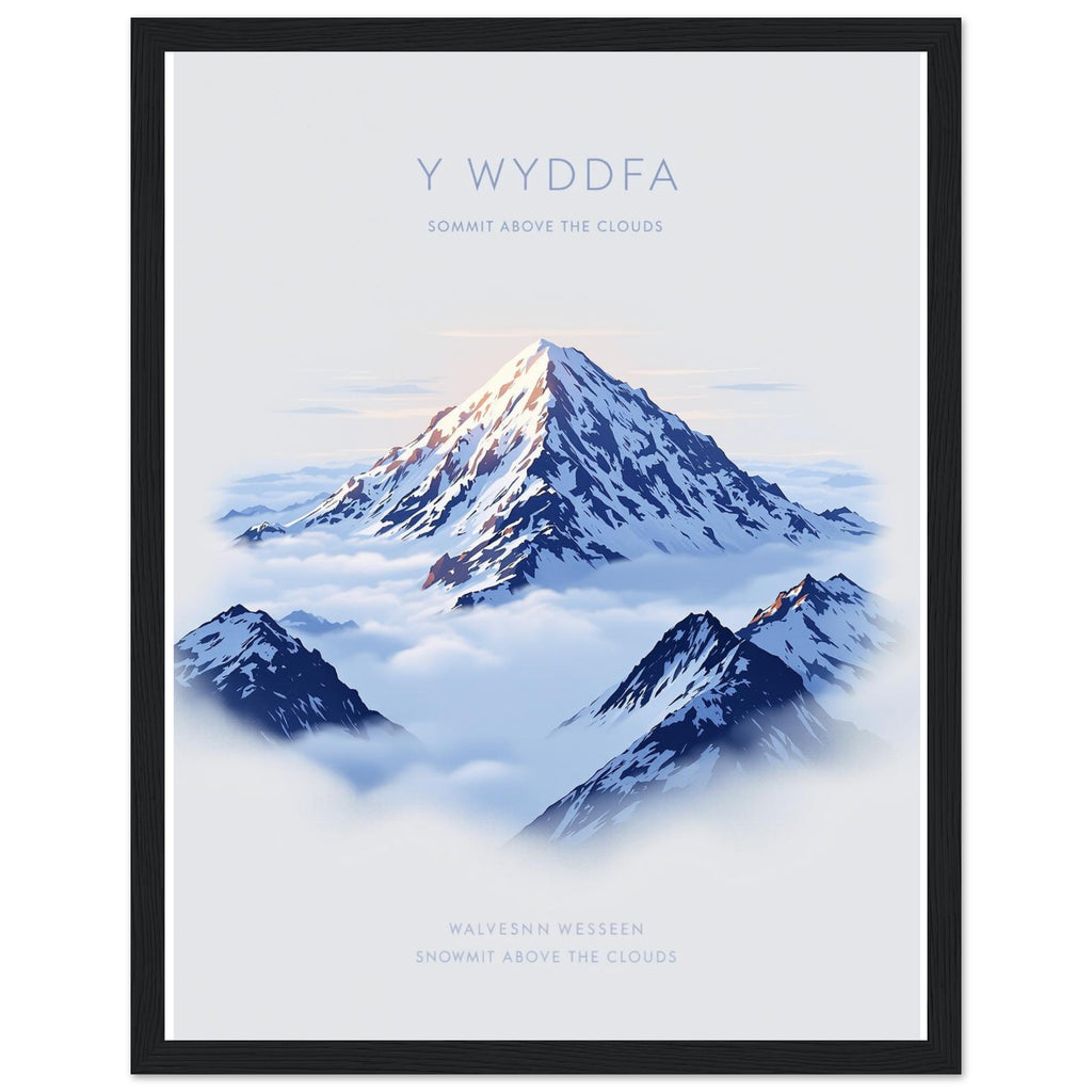 Snowdon Y Wyddfa Cloud Inversion — Framed Art Print | Wild Thread Co UK