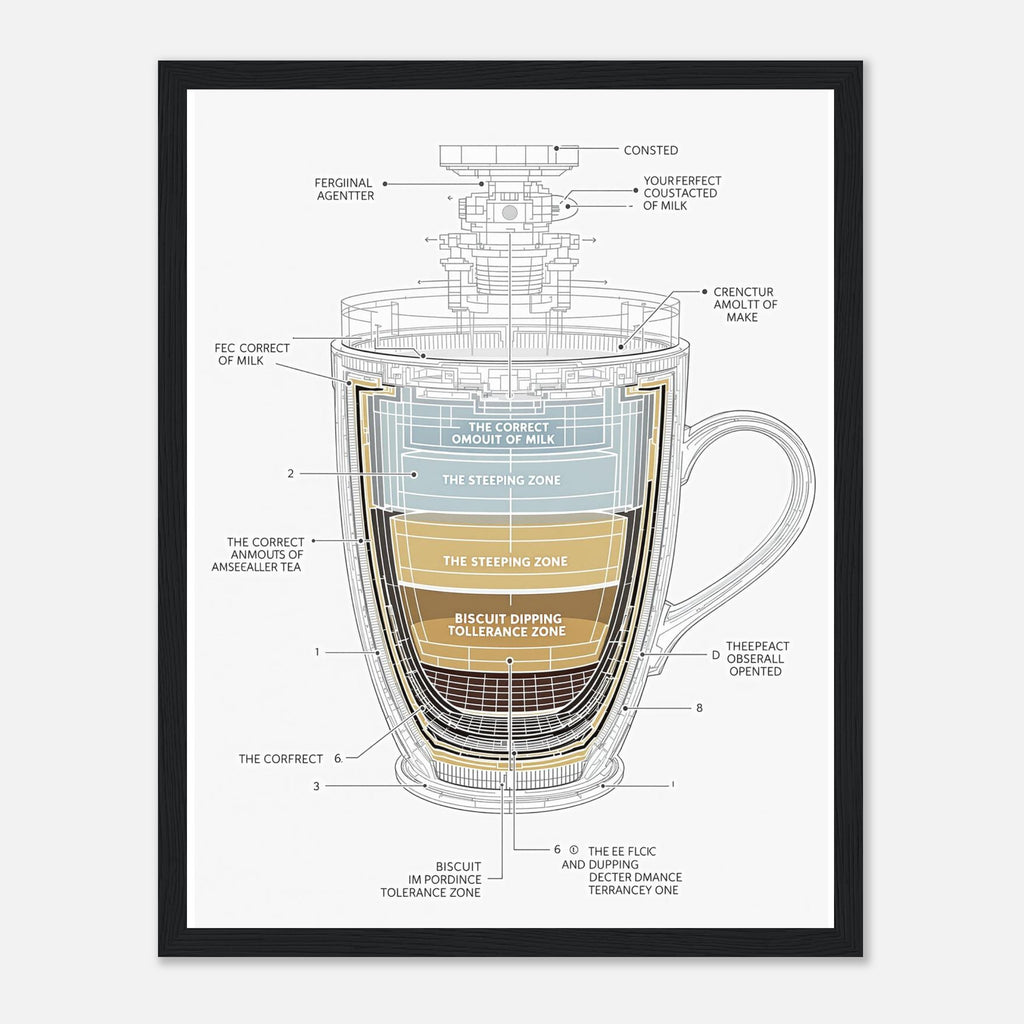 Tea Engineering Cross-section Framed Art Print — detail view | Wild Thread Co