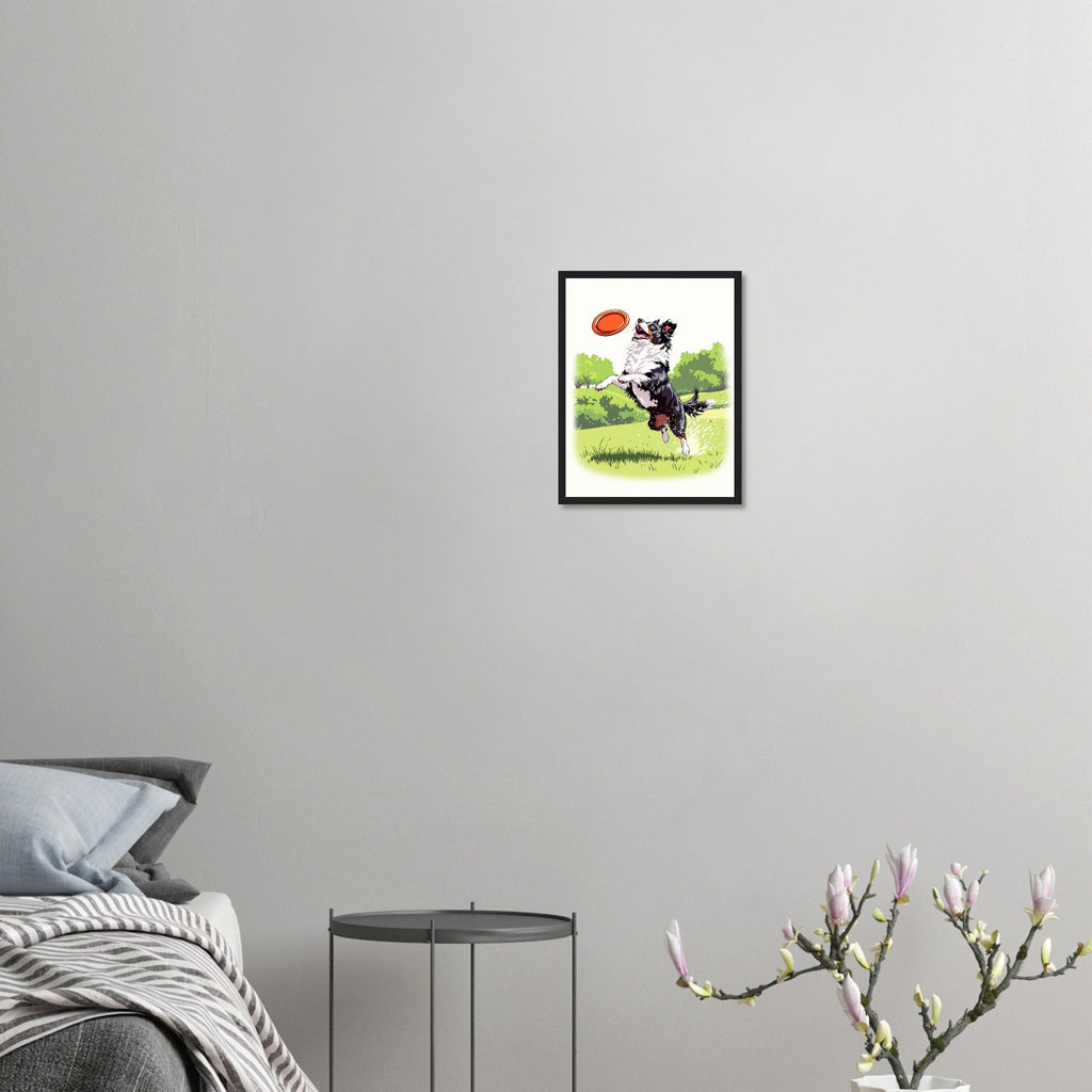Border Collie Action Framed Print Wall Art Ready to Hang UK — Framed Art Print | Wild Thread Co