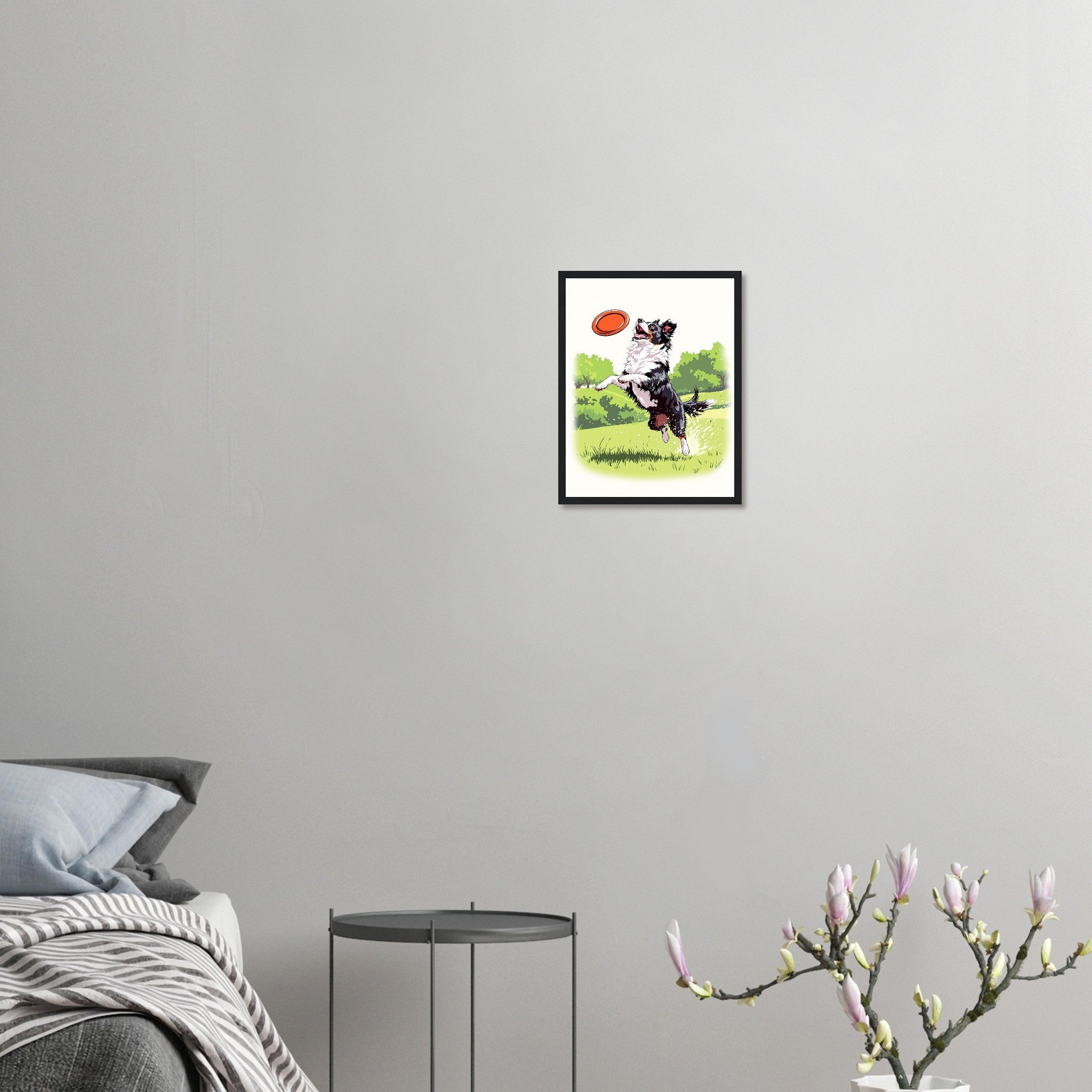 Border Collie Action Framed Print Wall Art Ready to Hang UK — Framed Art Print | Wild Thread Co