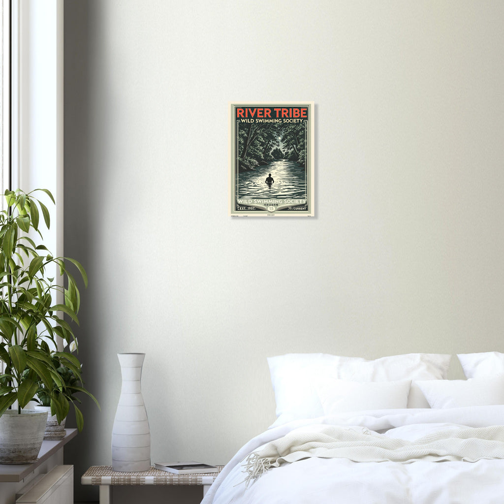 River Tribe Vintage Travel Poster Art Print — detail view | Wild Thread Co