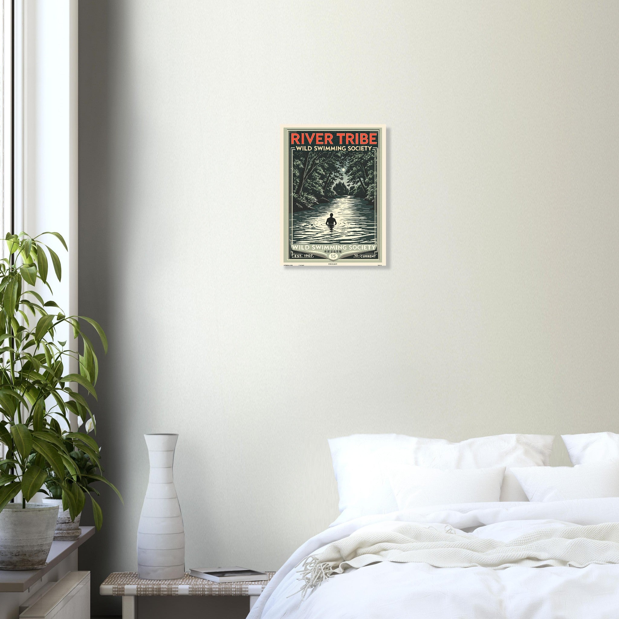 River Tribe Vintage Travel Poster Art Print — detail view | Wild Thread Co