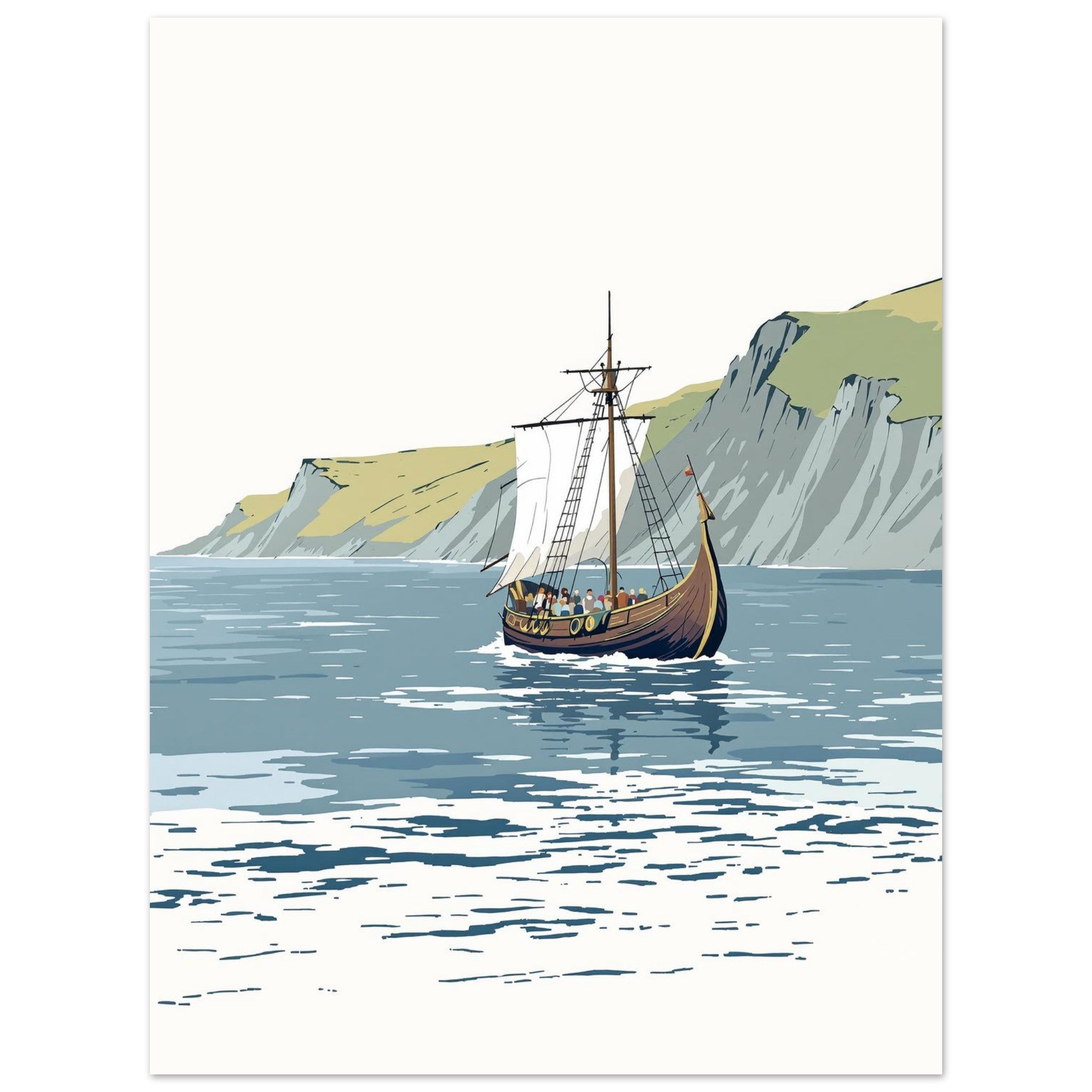 Viking Longship Art Art Print Art Print — detail view | Wild Thread Co