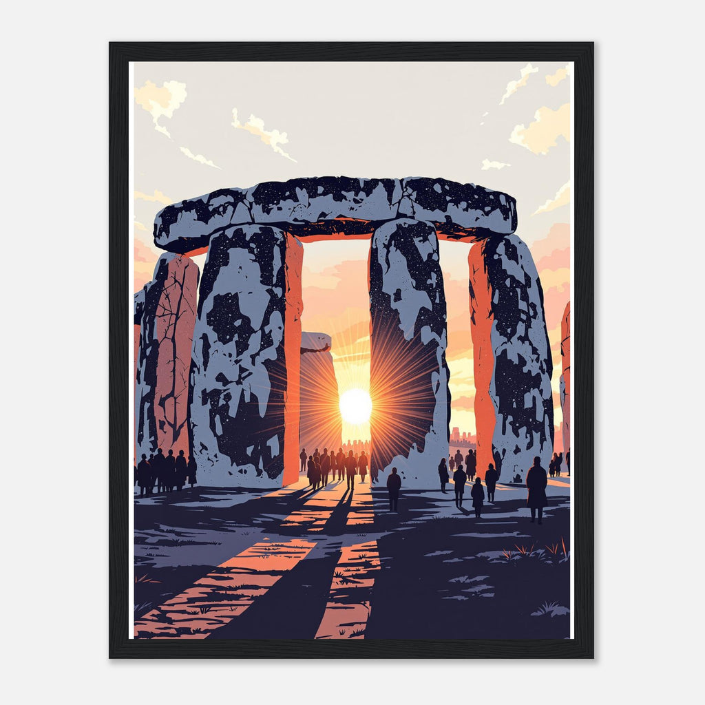 Stonehenge Winter Solstice Dawn Framed Print Wall Art Ready to Hang UK UK Gift Framed Art Print — detail view | Wild Thread Co