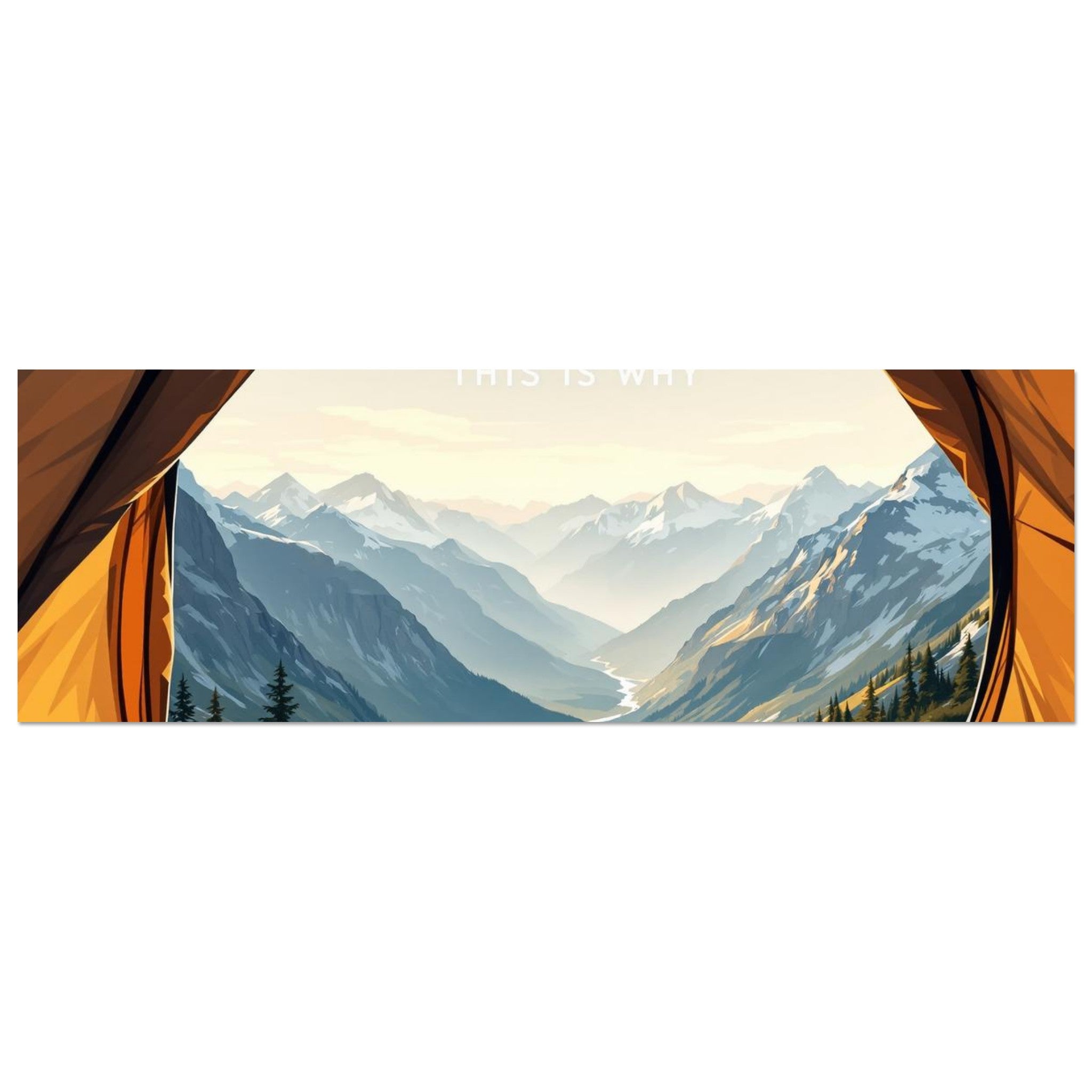 Tent Doorway Mountain Morning Print Material — detail view | Wild Thread Co