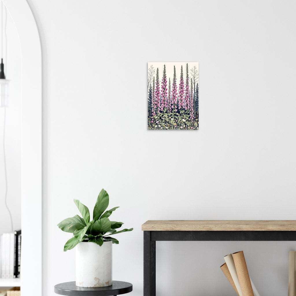 Foxglove Woodland Clearing A1 Art Print Art Print — detail view | Wild Thread Co