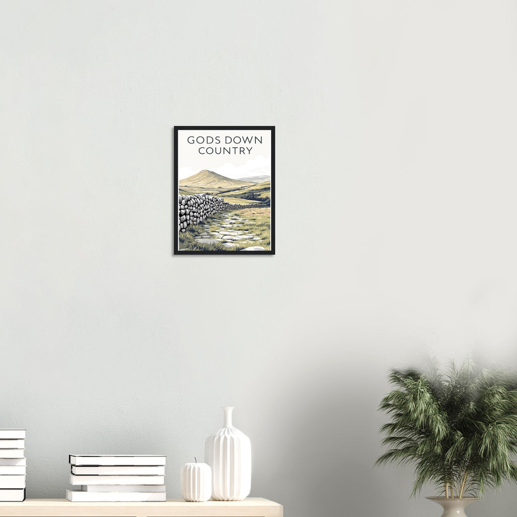 Yorkshire Dales Gods Own Country Framed Art Print — detail view | Wild Thread Co