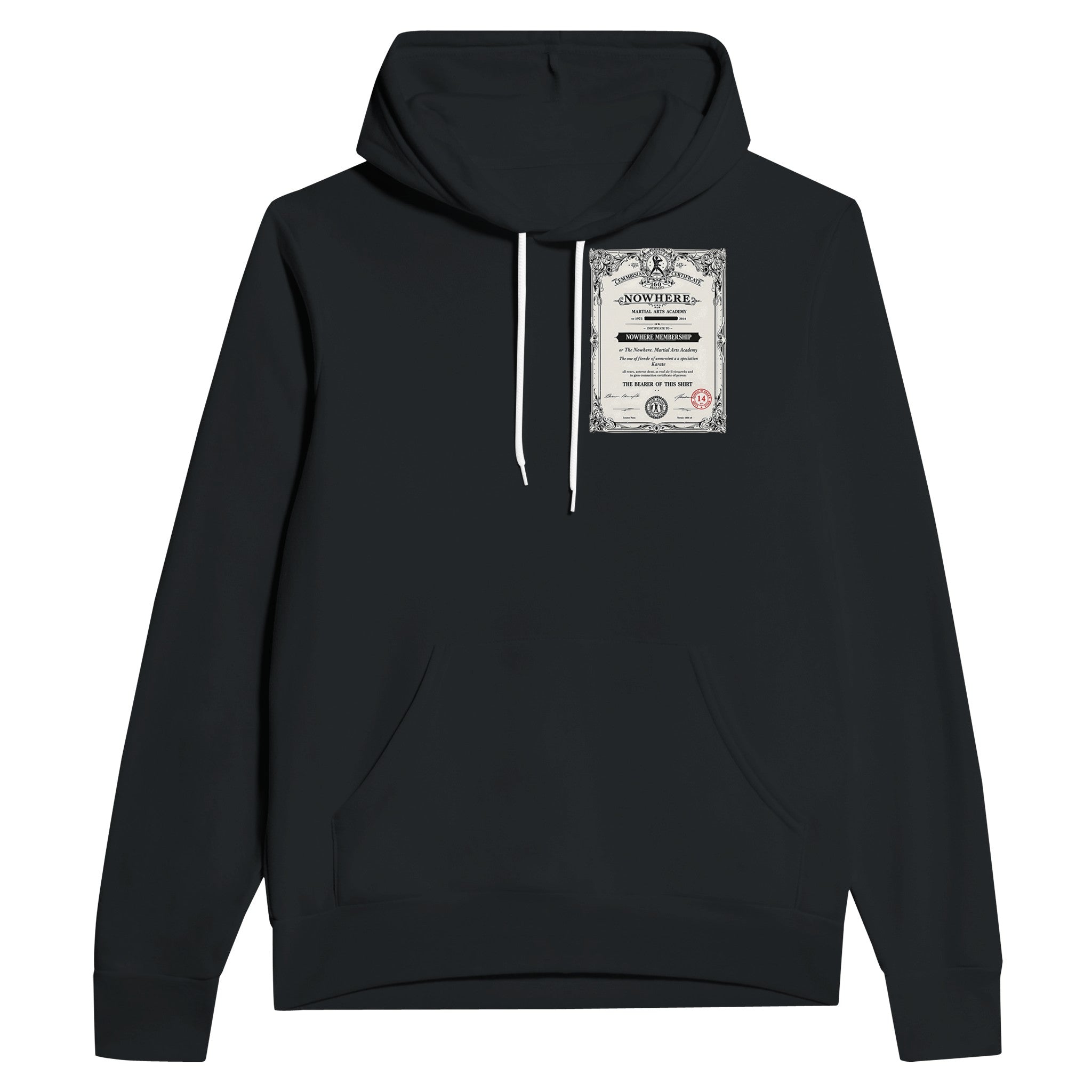Retro Martial Arts Dojo Hoodie — detail view | Wild Thread Co