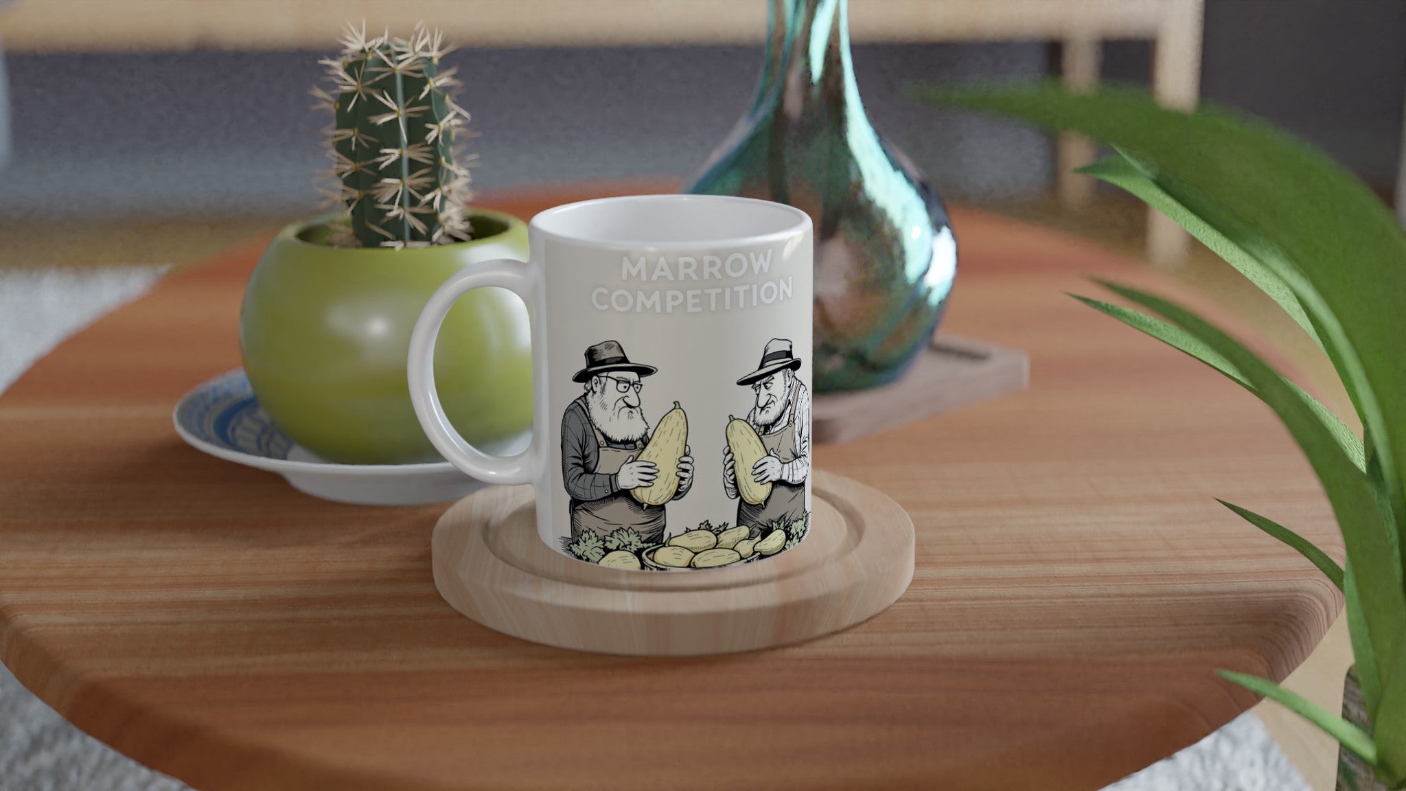 Allotment Marrow Competition Serious Mug — detail view | Wild Thread Co