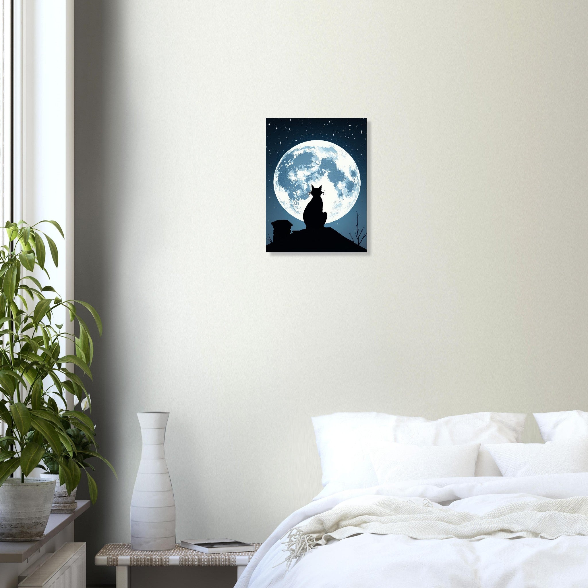 Black Cat Moonlight Art Print Poster Wall Art UK — Art Print | Wild Thread Co
