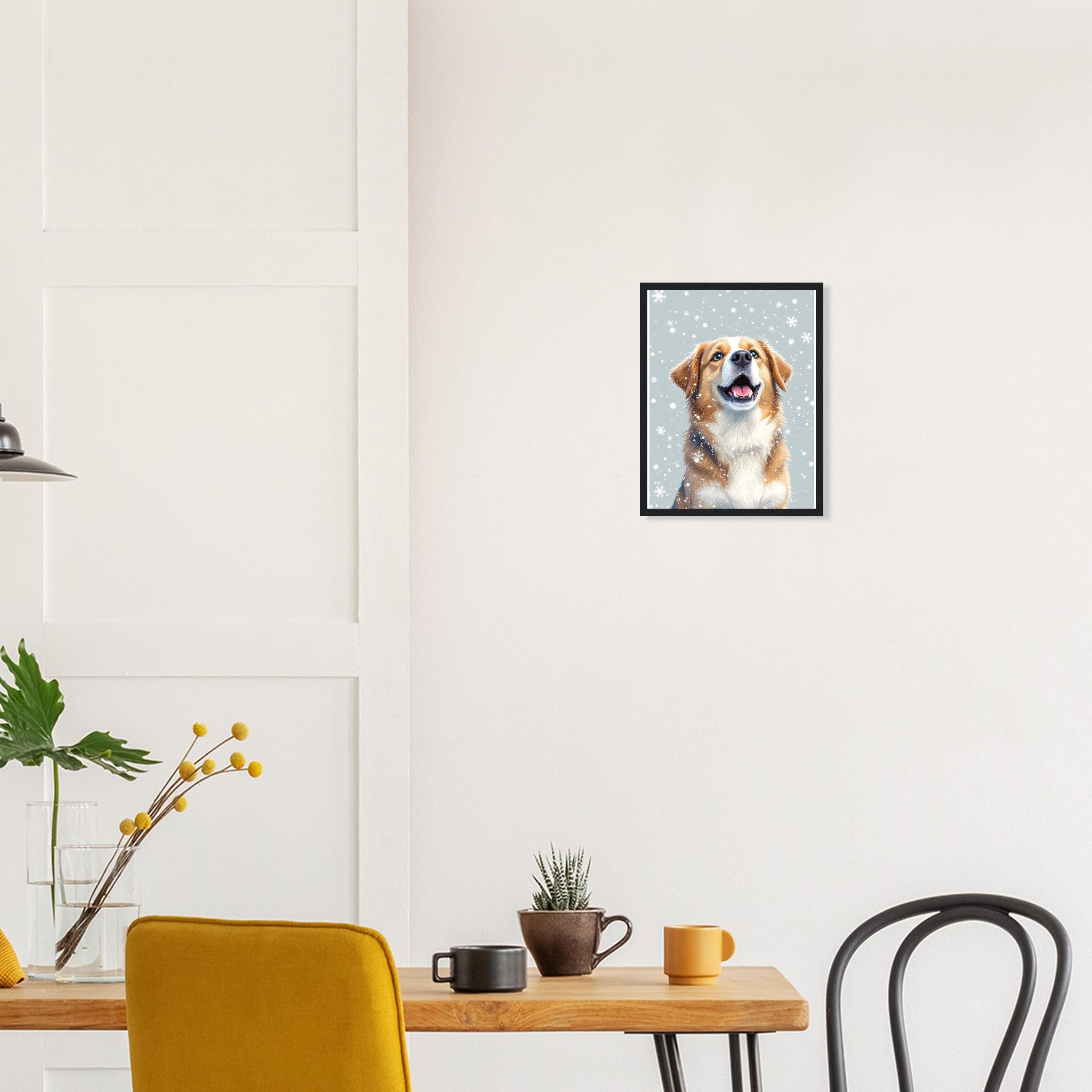 Dog In Snow Framed Print — Framed Art Print | Wild Thread Co