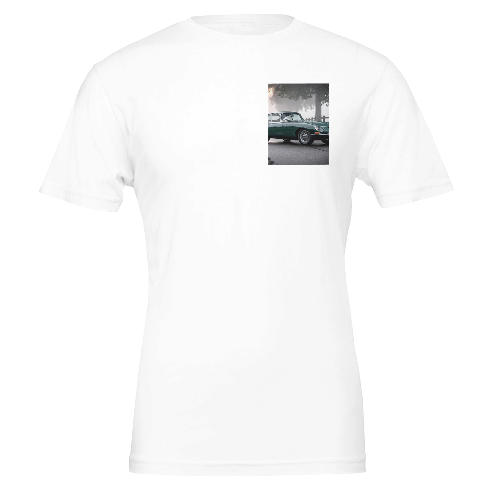 E Type Jaguar Profile T-Shirt — detail view | Wild Thread Co