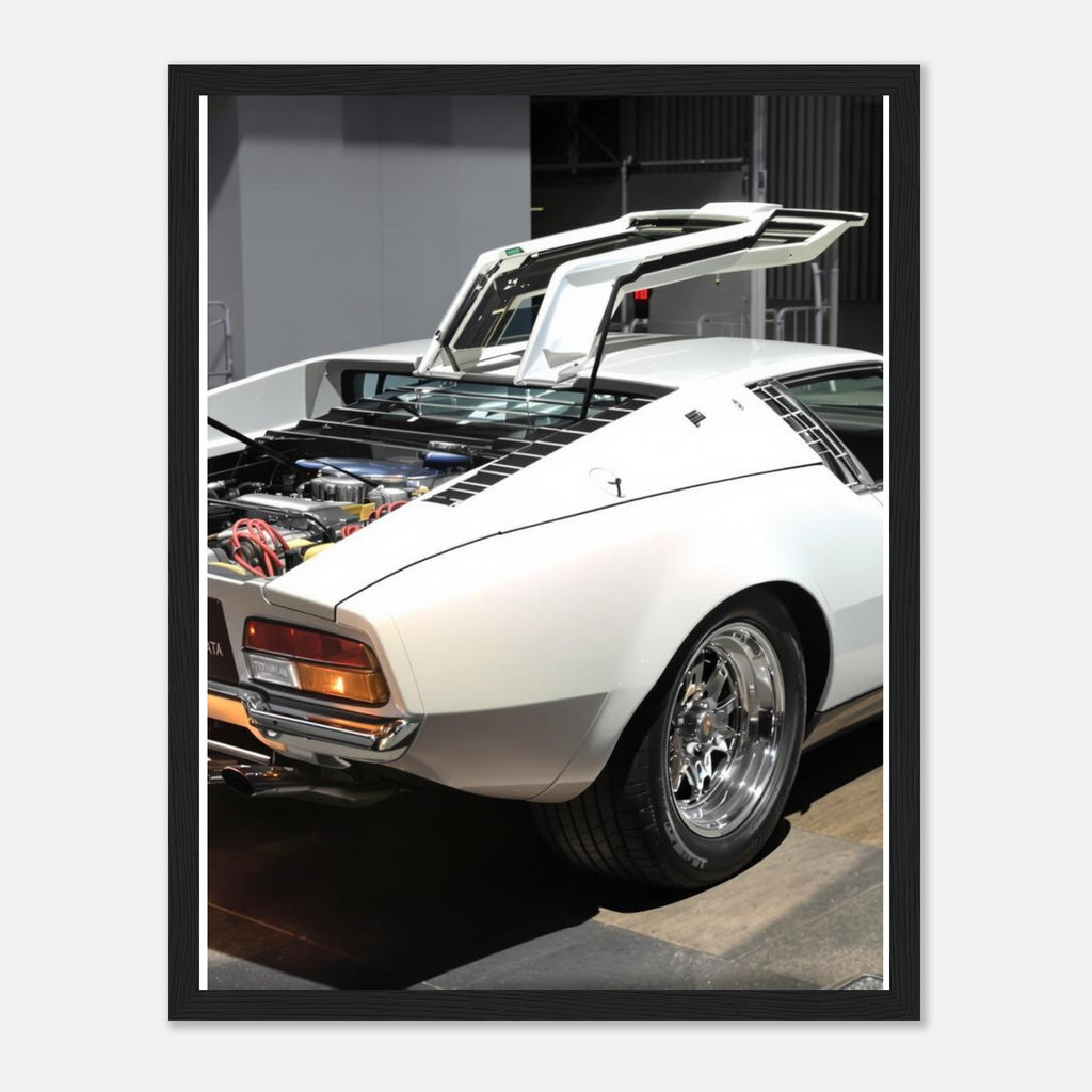 De Tomaso Mangusta Framed Art Print — detail view | Wild Thread Co