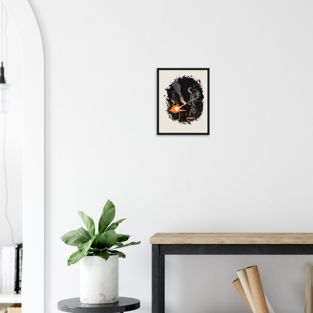 Glass Blower Craft Workshop Framed Print Wall Art Ready to Hang UK — Framed Art Print | Wild Thread Co