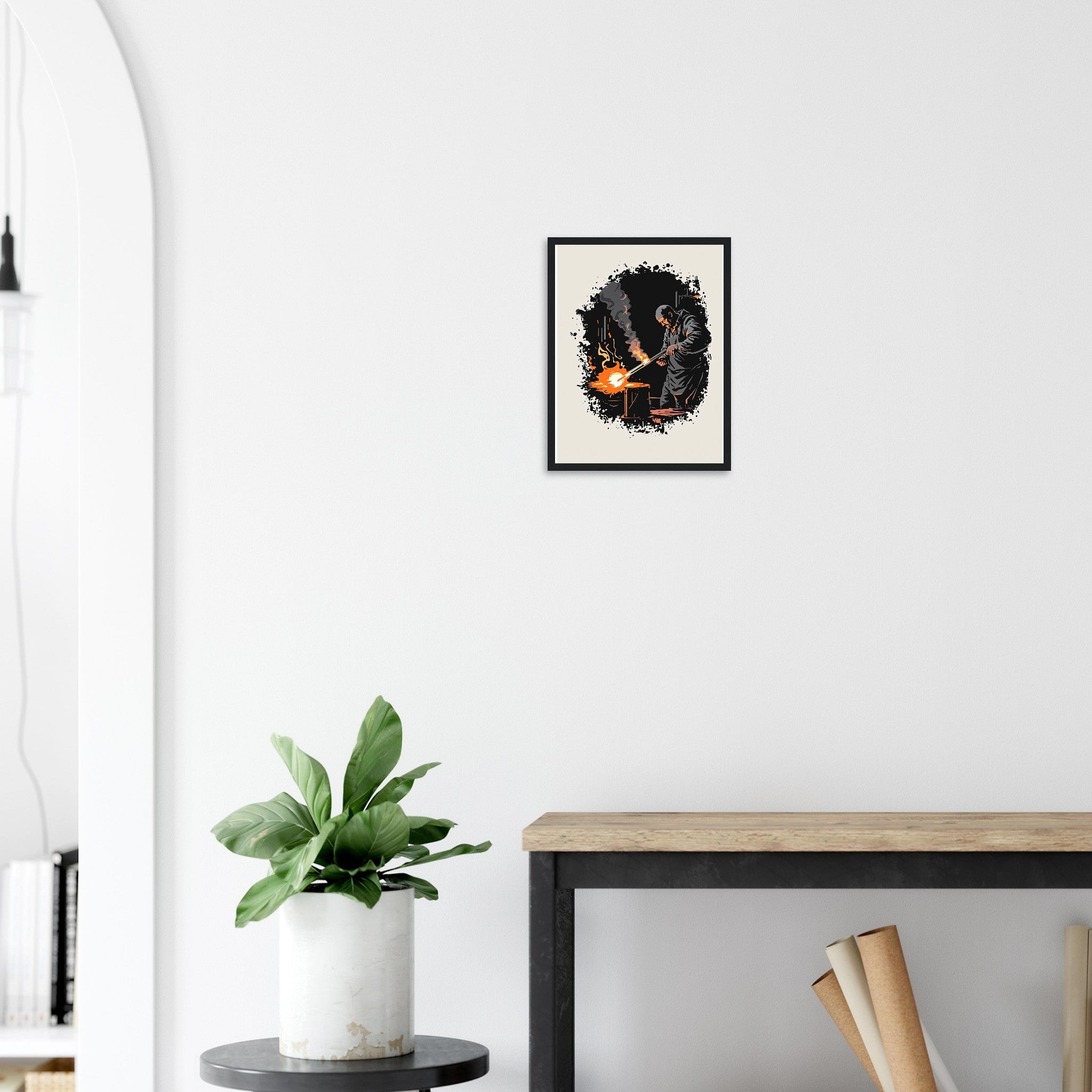 Glass Blower Craft Workshop Framed Print Wall Art Ready to Hang UK — Framed Art Print | Wild Thread Co