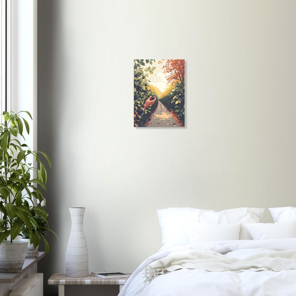 Blackberry Foraging , FREE FOOD Hedgerow Art, Forager Gift A1 UK Art Print Poste Art Print — detail view | Wild Thread Co