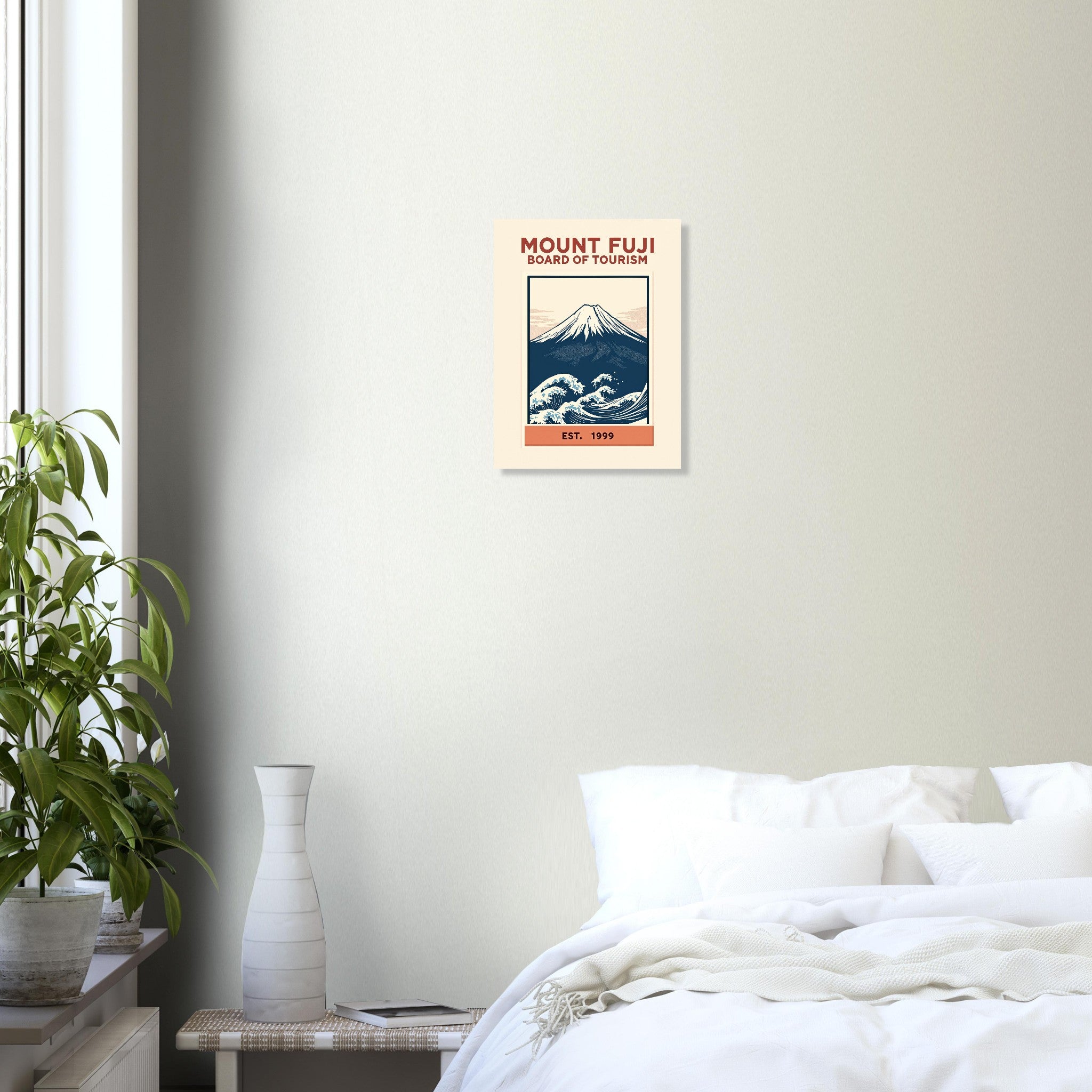 Mount Fuji Vintage Travel Poster Art Print — detail view | Wild Thread Co