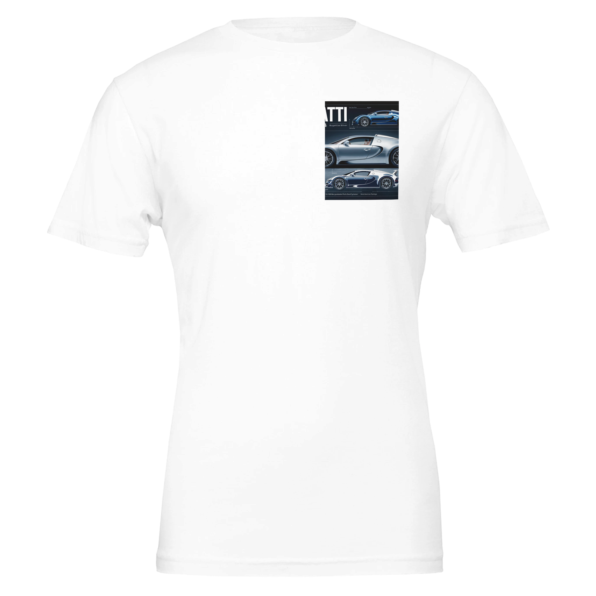 Bugatti Veyron 1001bhp Engineering Spec T-Shirt — detail view | Wild Thread Co