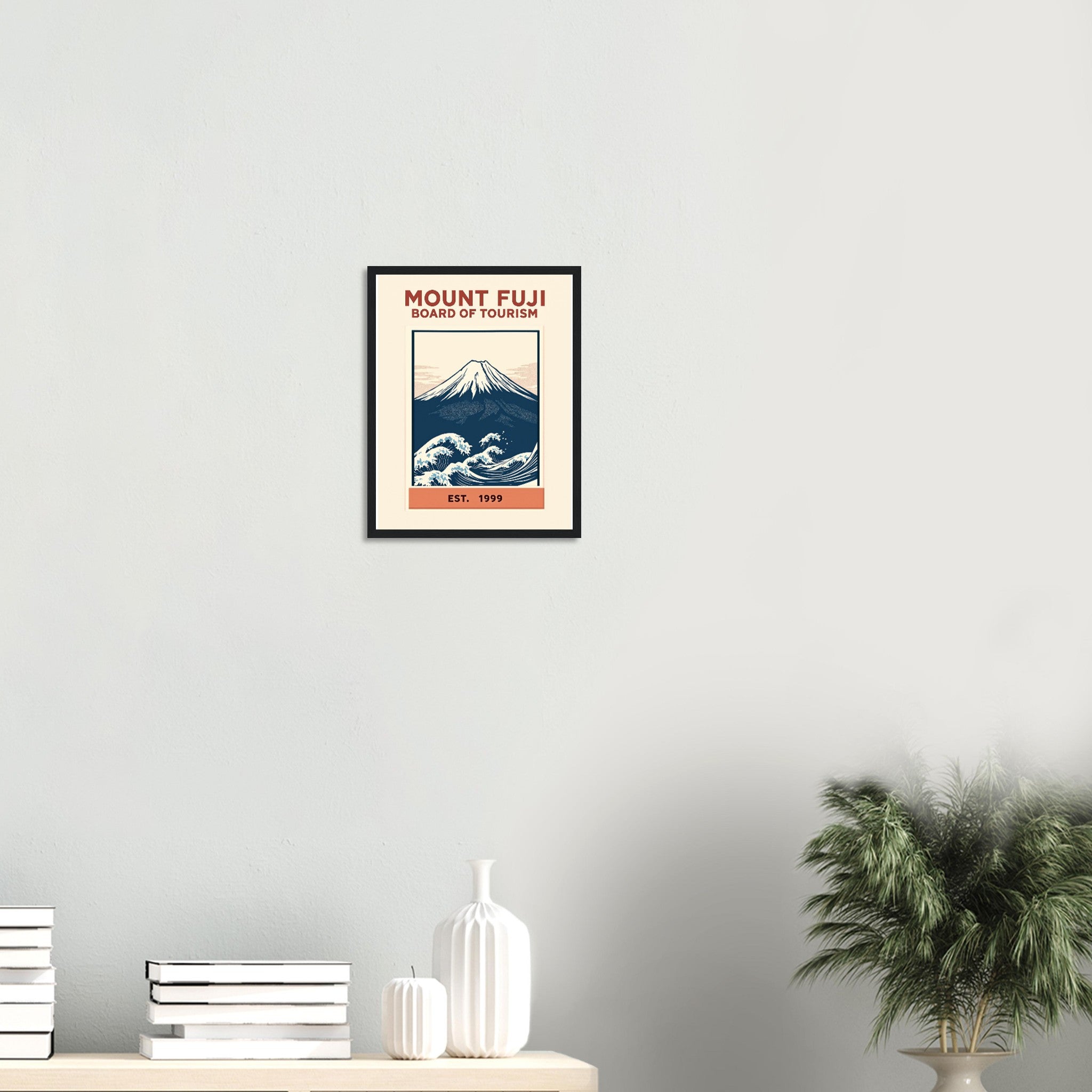Mount Fuji Vintage Travel Poster Framed Art Print — detail view | Wild Thread Co