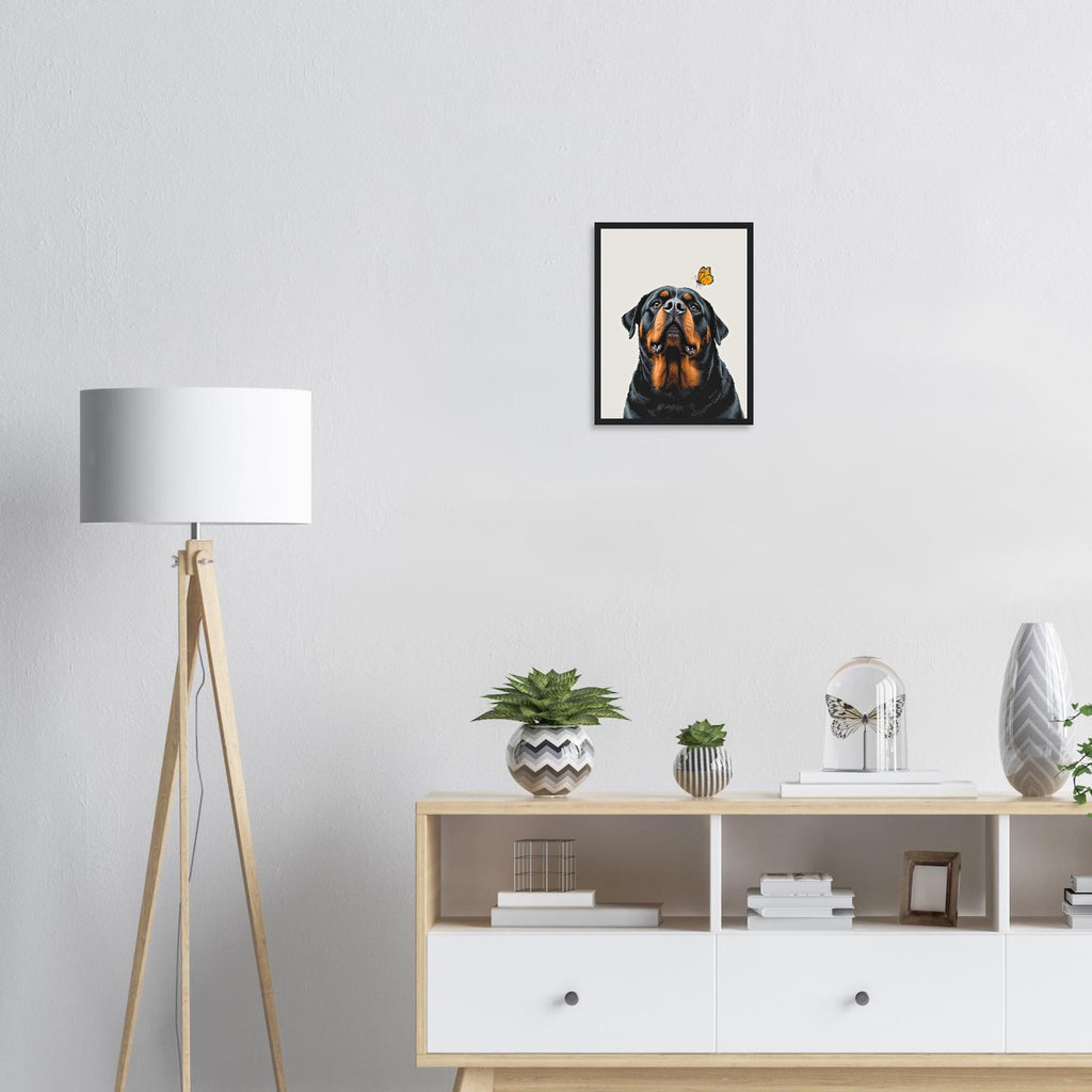 Rottweiler Gentle Framed Art Print — detail view | Wild Thread Co