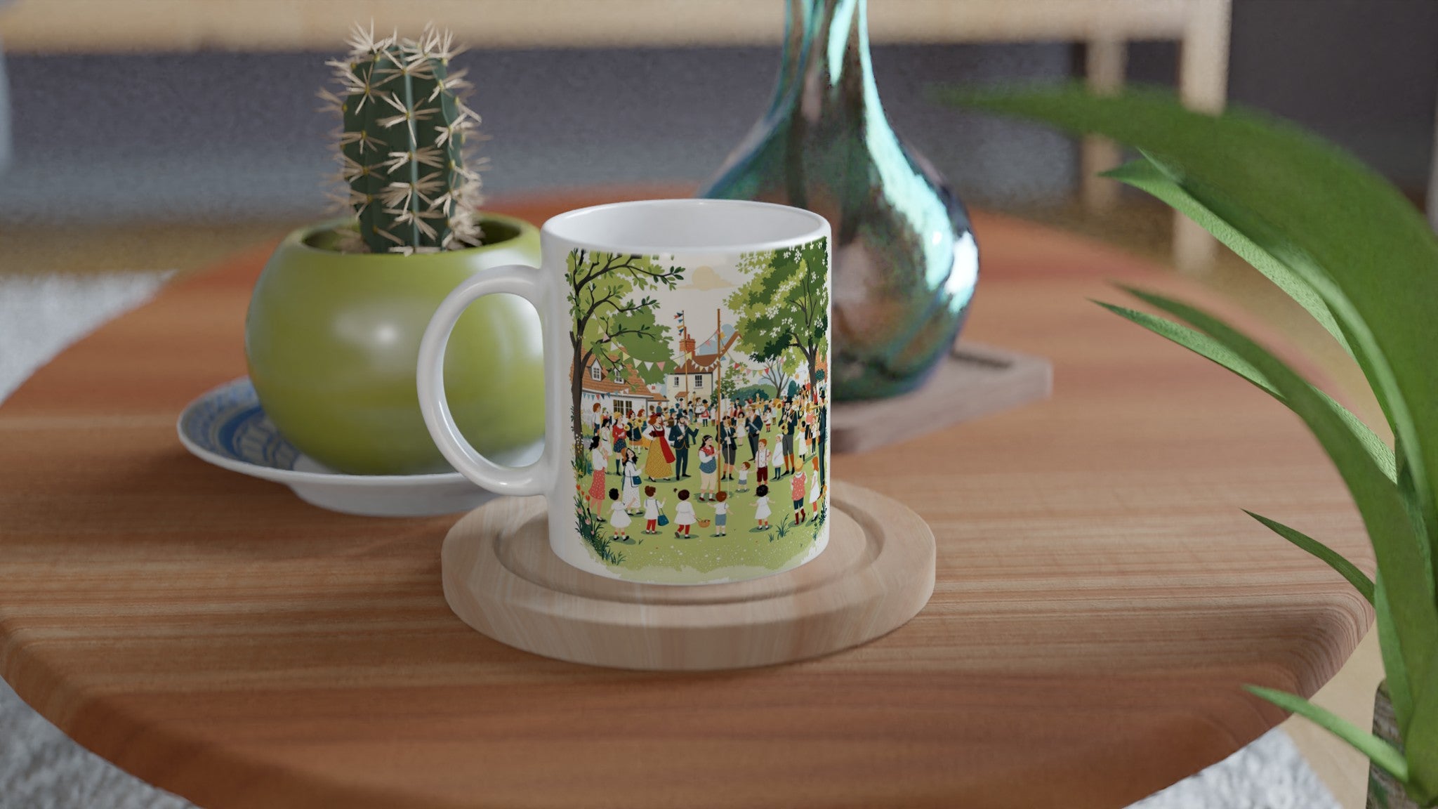 May Day Maypole Folk Tradition Mug — detail view | Wild Thread Co