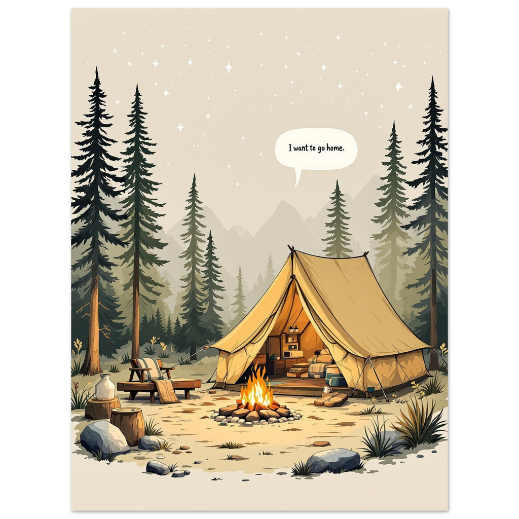 Funny Camping Art Print Poster Wall Art UK — Art Print | Wild Thread Co