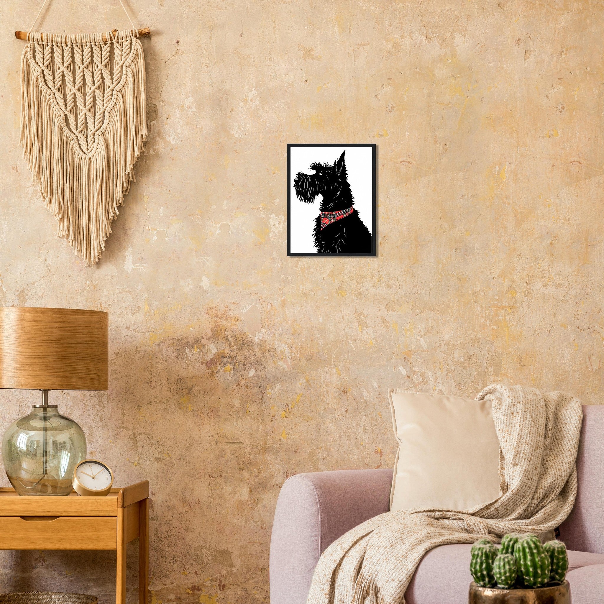 Scottish Terrier Framed Art Print — detail view | Wild Thread Co