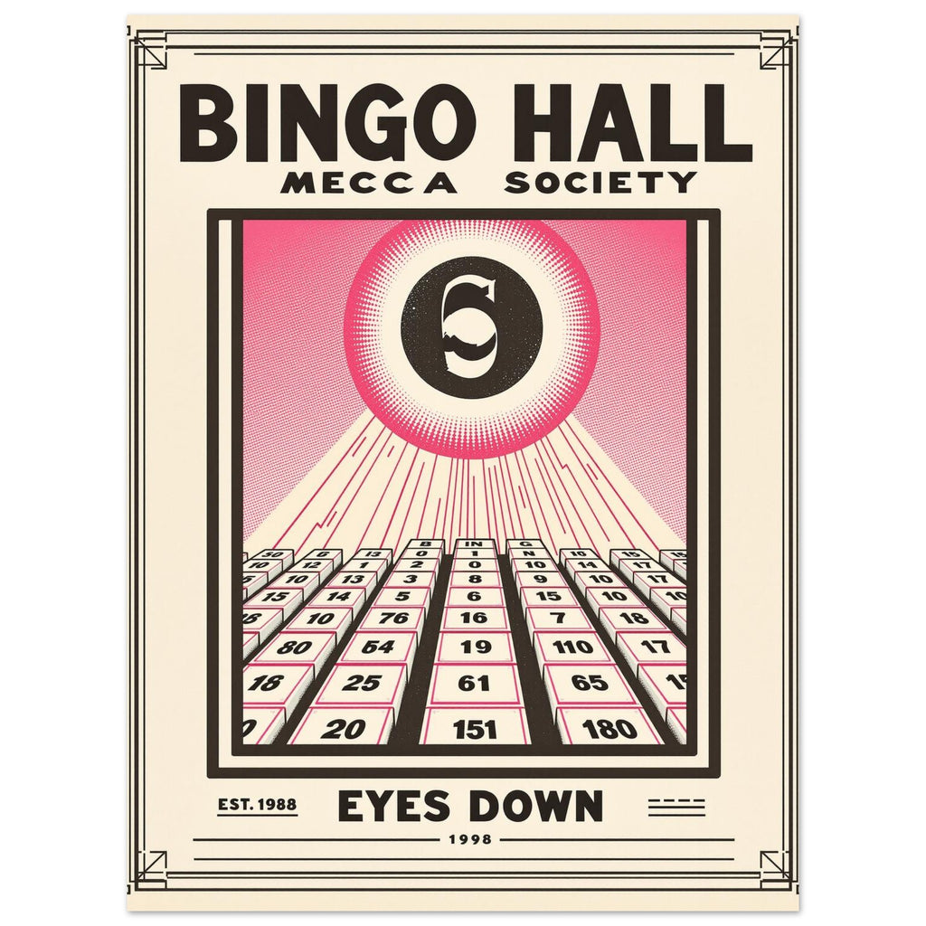 Bingo Hall Vintage Travel Poster — Art Print | Wild Thread Co