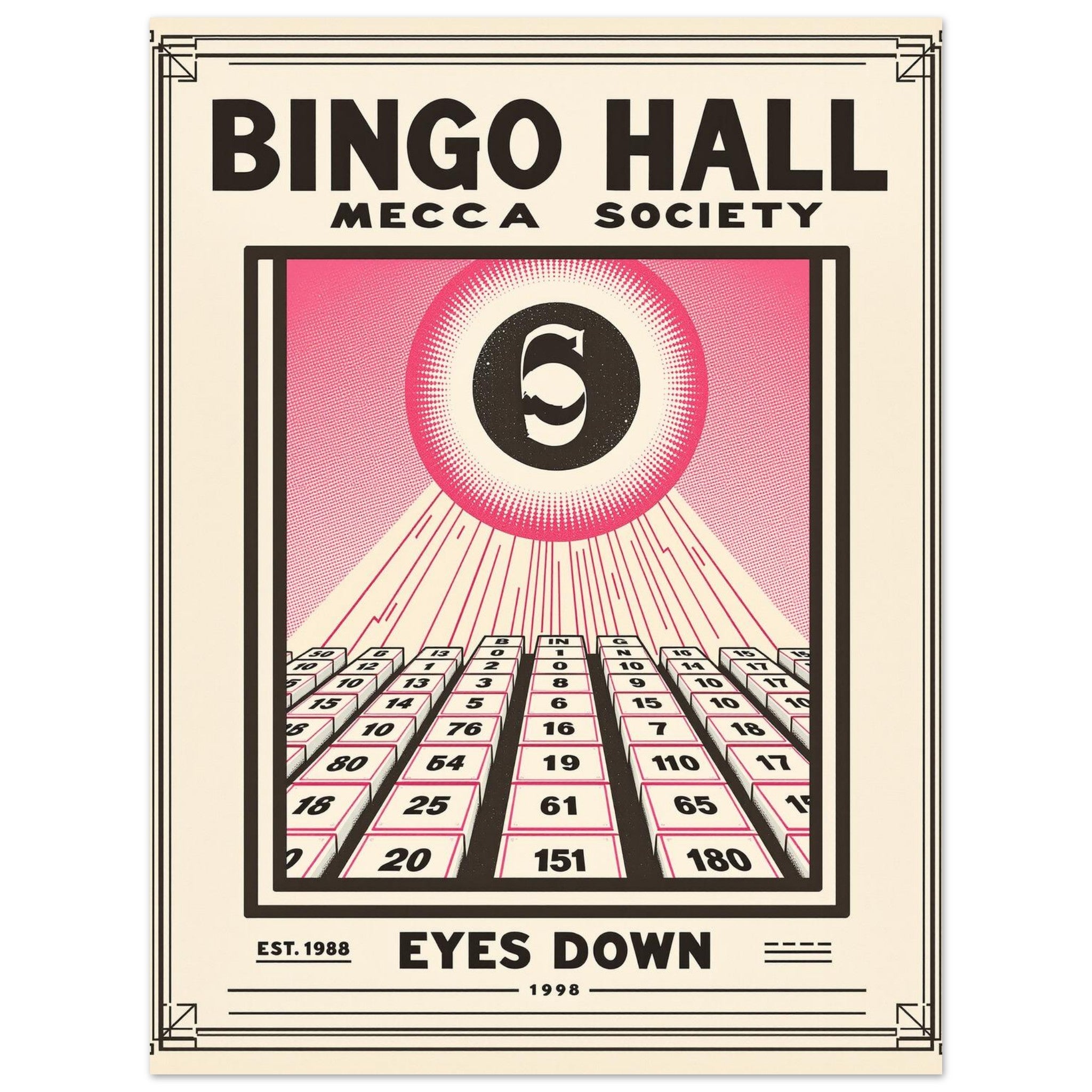 Bingo Hall Vintage Travel Poster — Art Print | Wild Thread Co