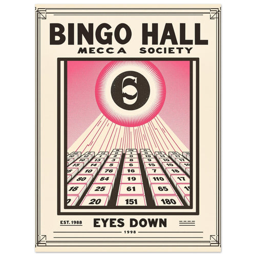 Bingo Hall Vintage Travel Poster — Art Print | Wild Thread Co