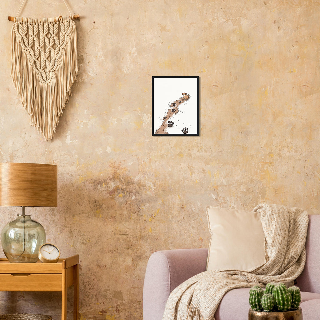 Puppy Paw Prints Framed Art Print — detail view | Wild Thread Co