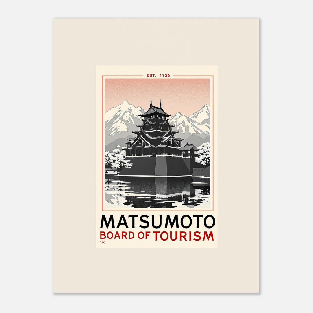 Matsumoto Vintage Travel Poster Art Print — detail view | Wild Thread Co