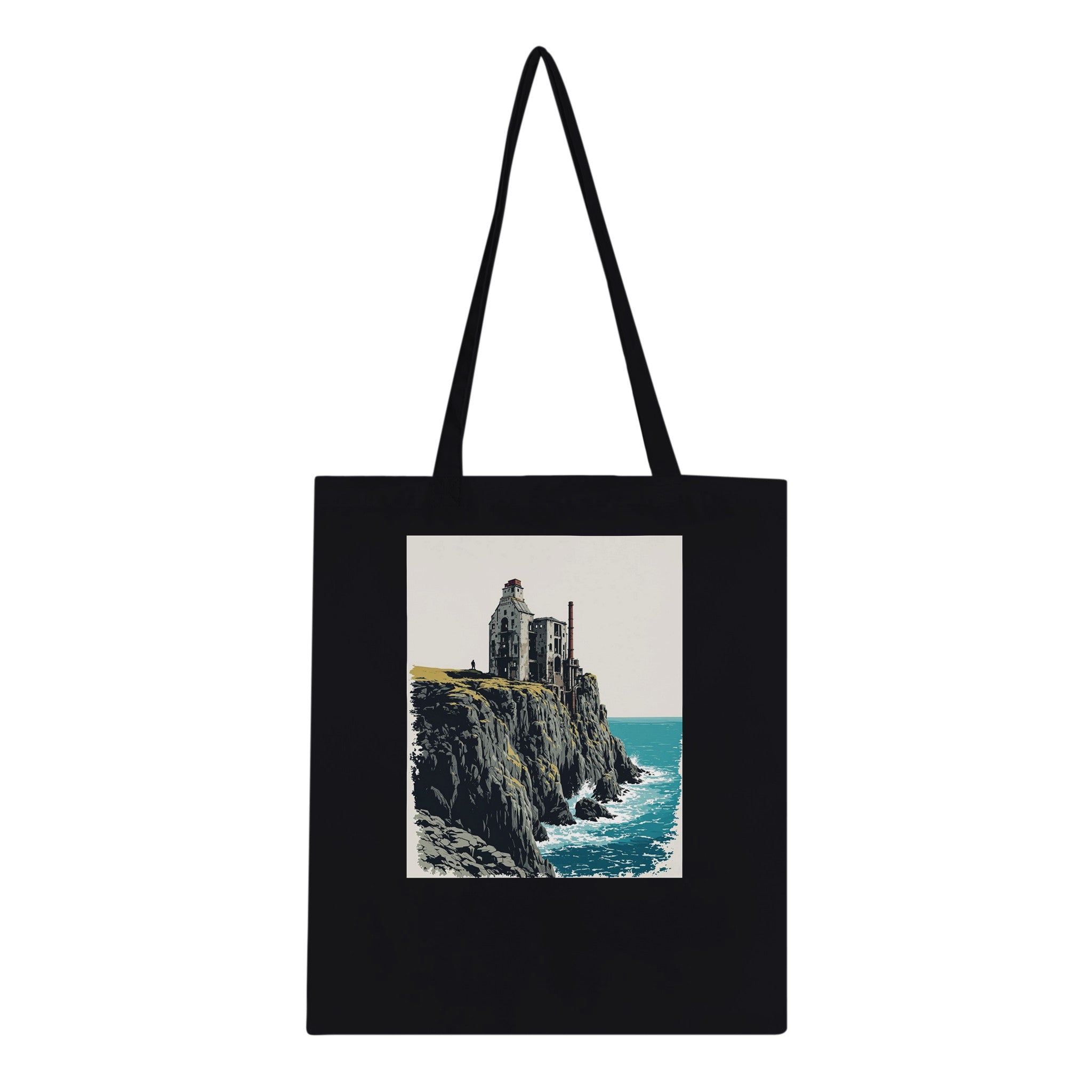 Cornish Tin Mine Cliff Tote Bag Cotton Shopper UK — Tote Bag | Wild Thread Co