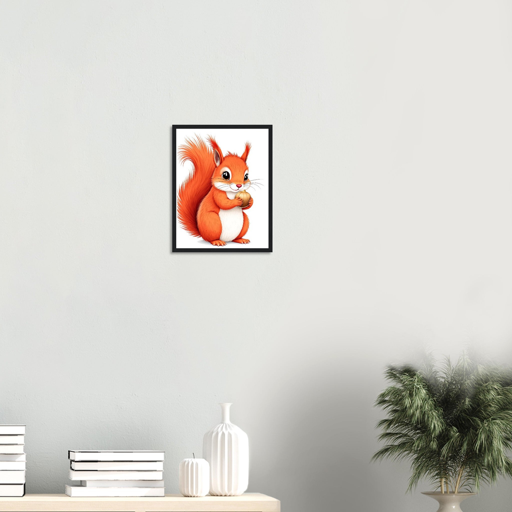 Red Squirrel Framed Print Wall Art Ready to Hang UK Framed Art Print — detail view | Wild Thread Co