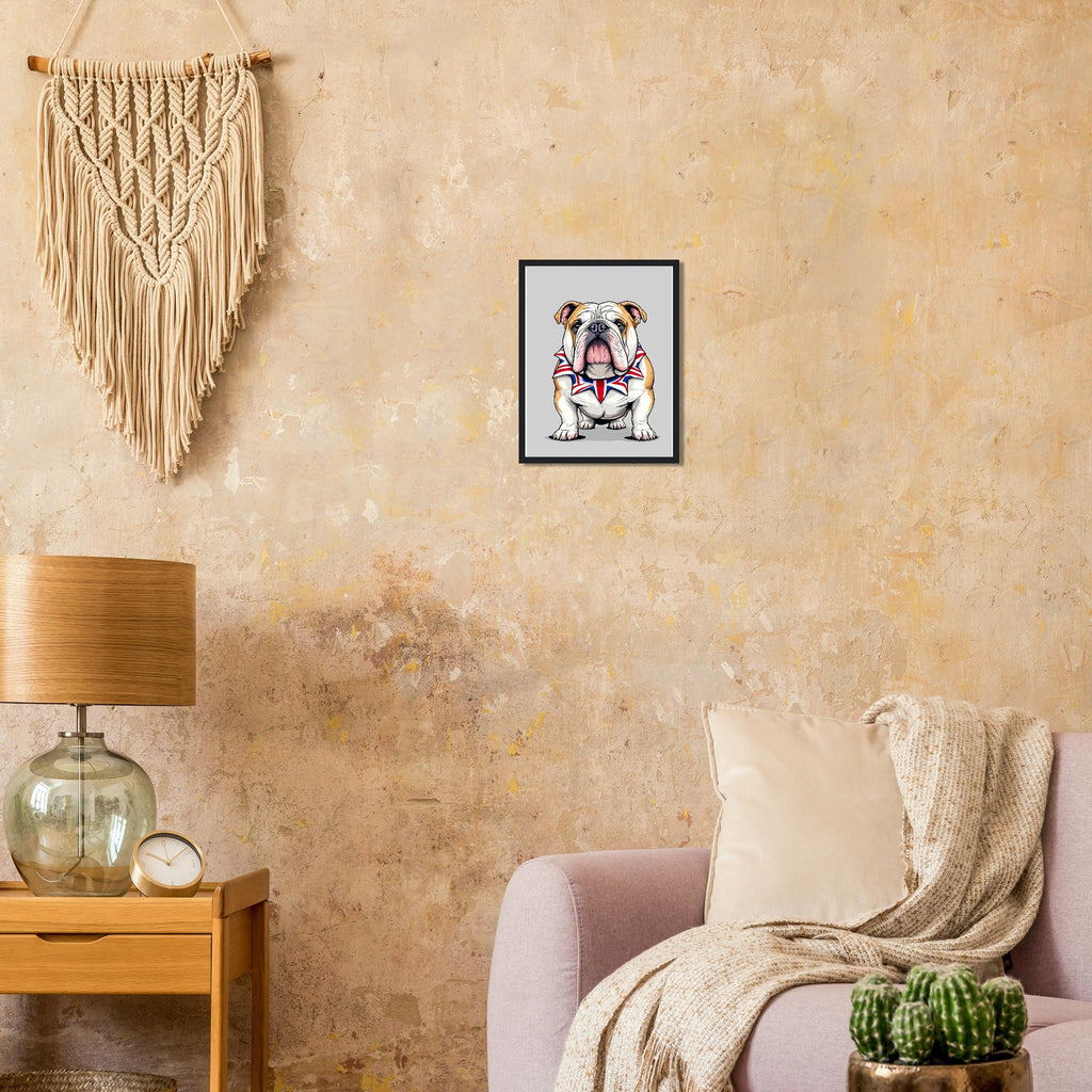 Bulldog Framed Art Print — detail view | Wild Thread Co