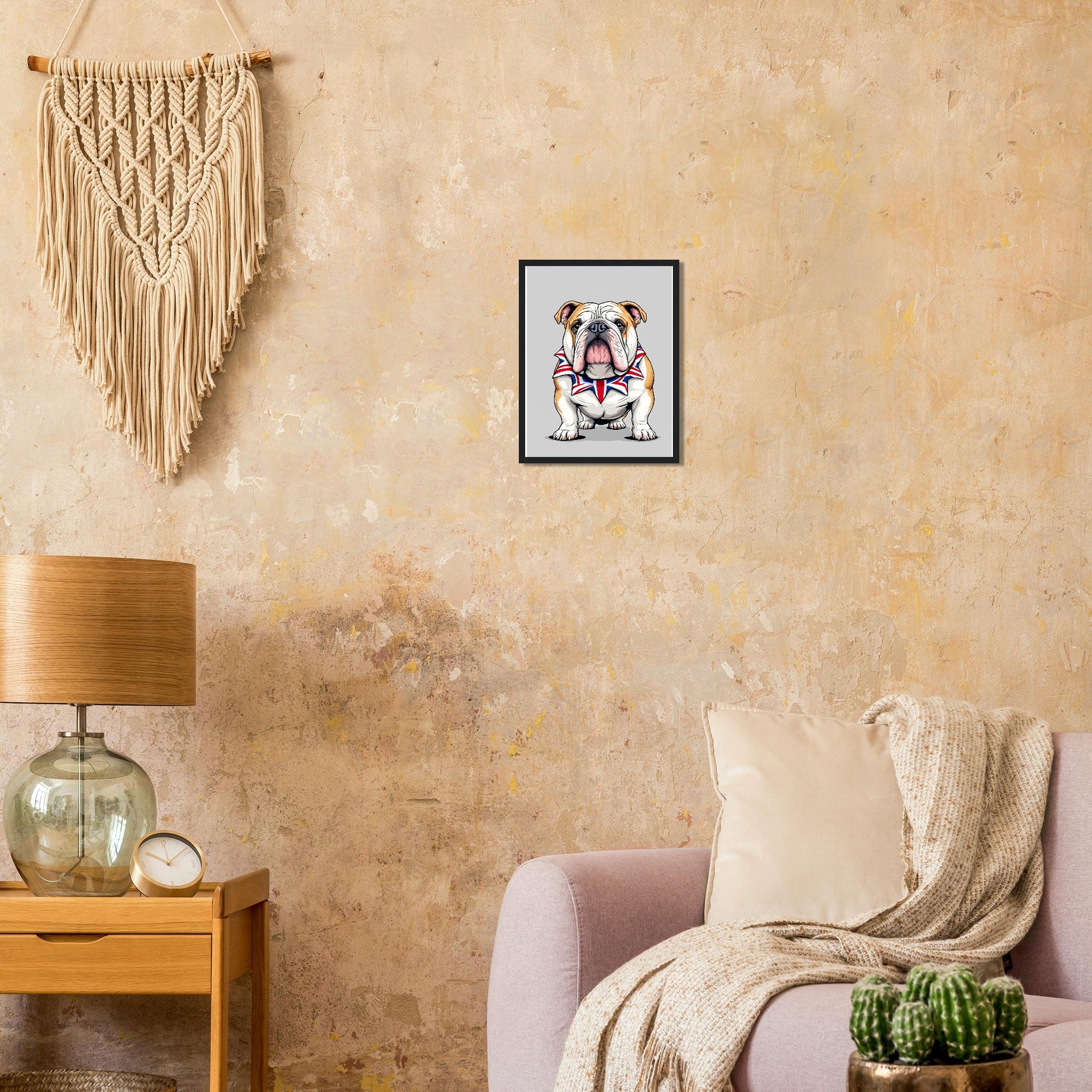 Bulldog Framed Art Print — detail view | Wild Thread Co
