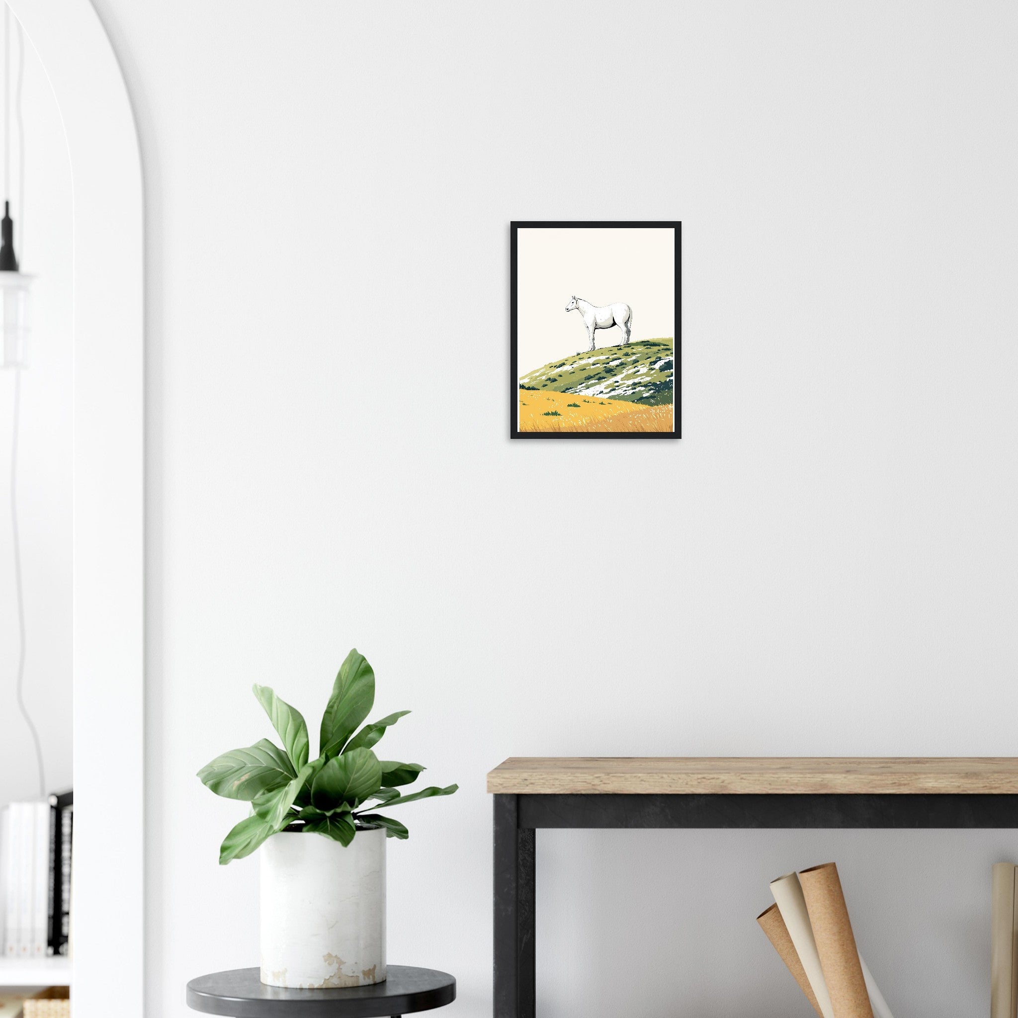 Chalk White Horse Hill Prehistoric Framed Print — Framed Art Print | Wild Thread Co