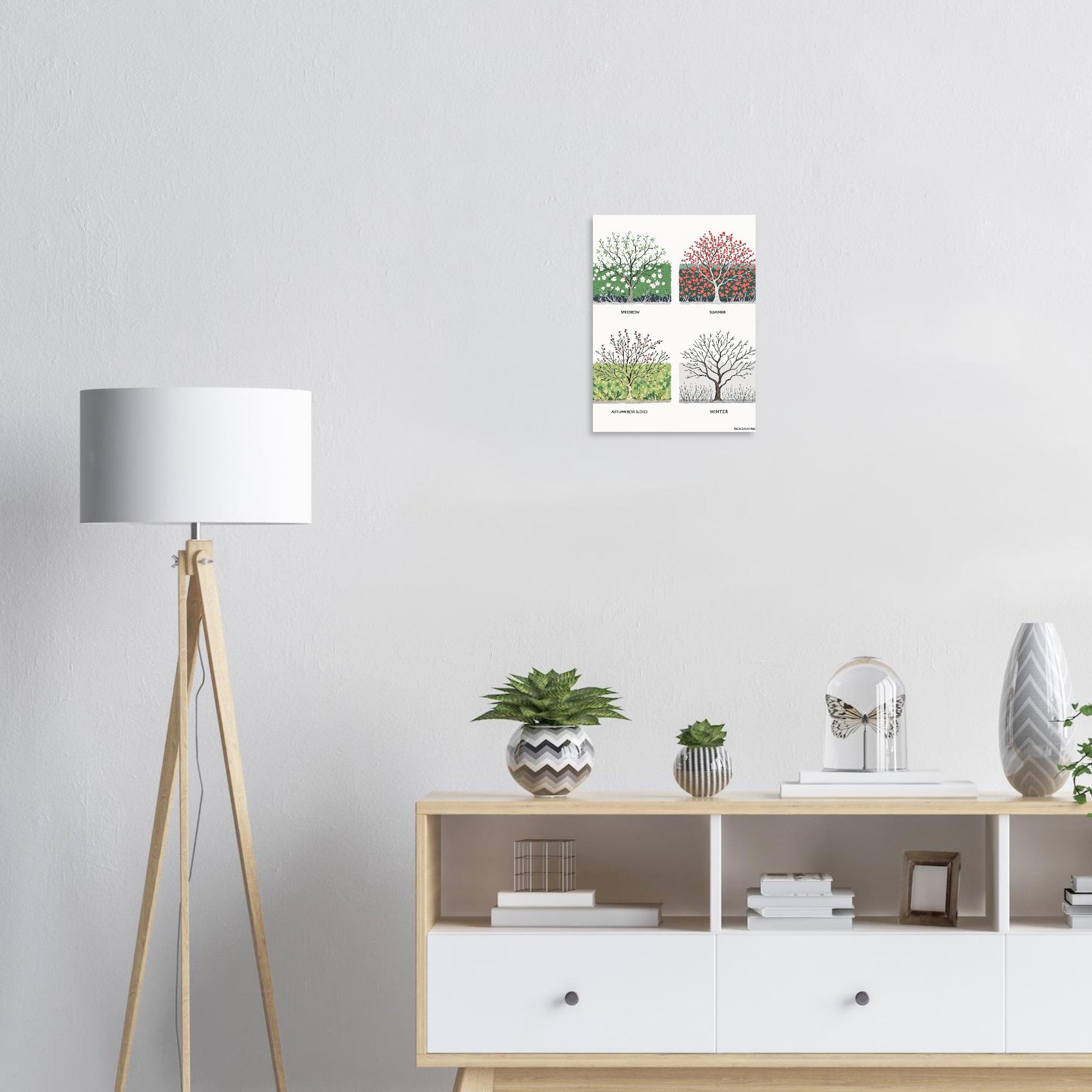 Hedgerow Four Seasons Panel A1 Art Print — Art Print | Wild Thread Co UK