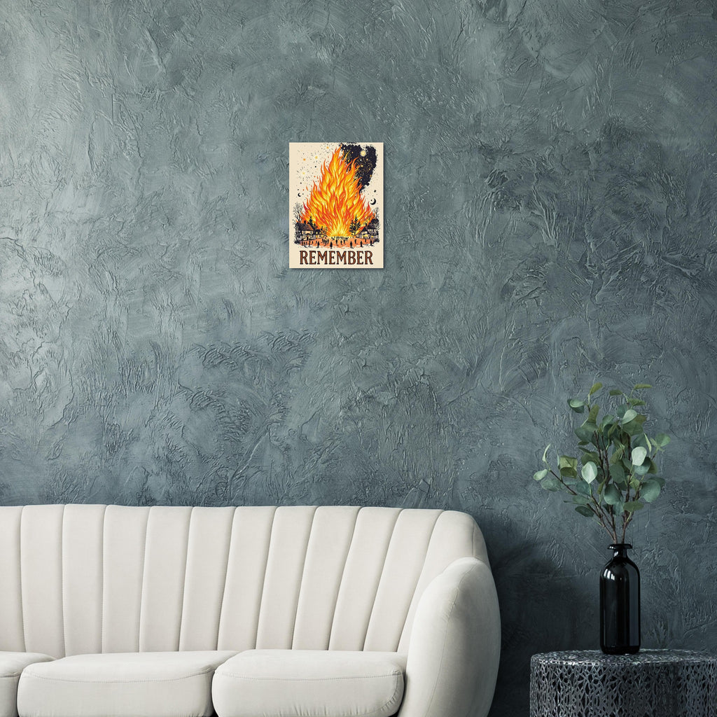 Bonfire Night Village Scene Art Print Poster Wall Art UK — Art Print | Wild Thread Co