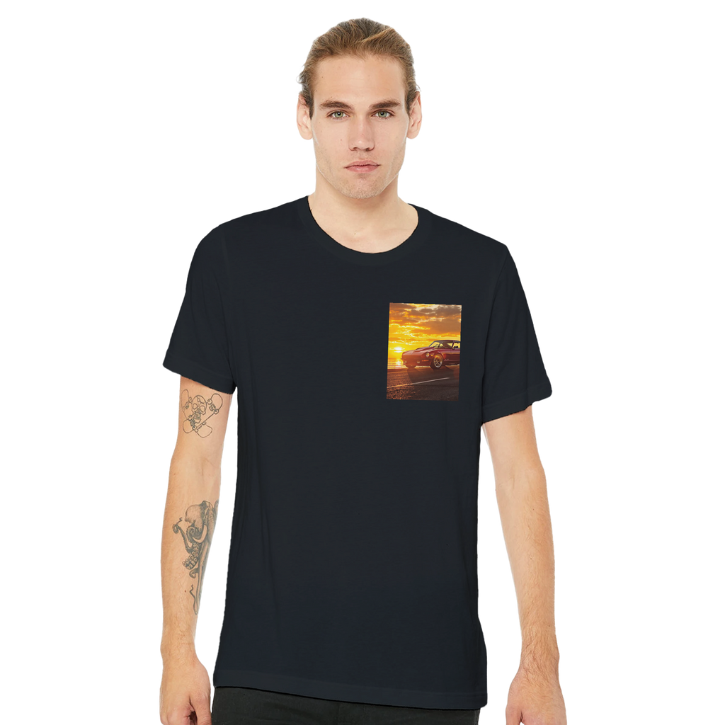 Datsun 240z Sunset T-Shirt — detail view | Wild Thread Co